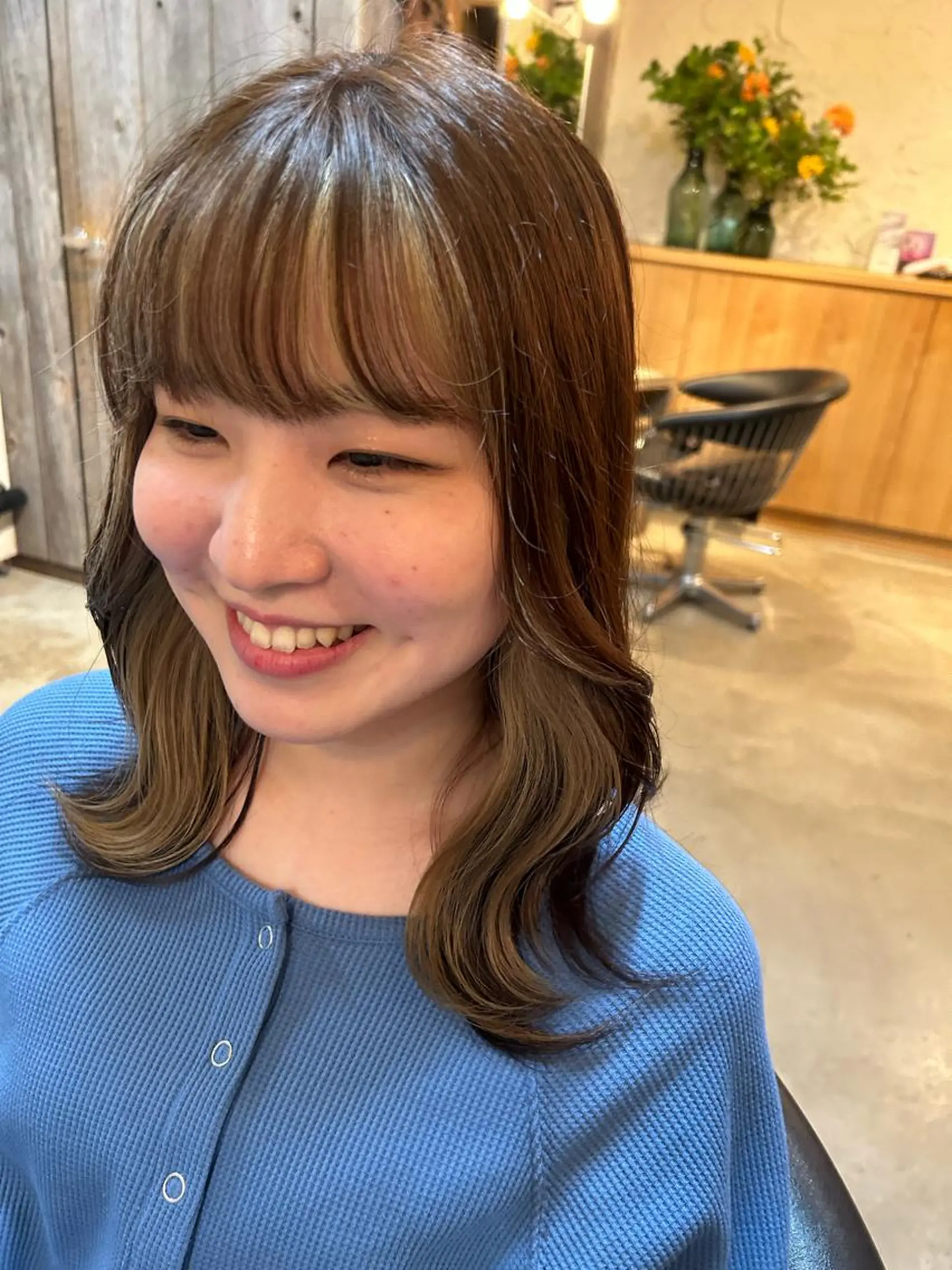 セミロング カラー dulce oro所属・円山/ブリーチ/暖色 Kiriのヘアスタイル