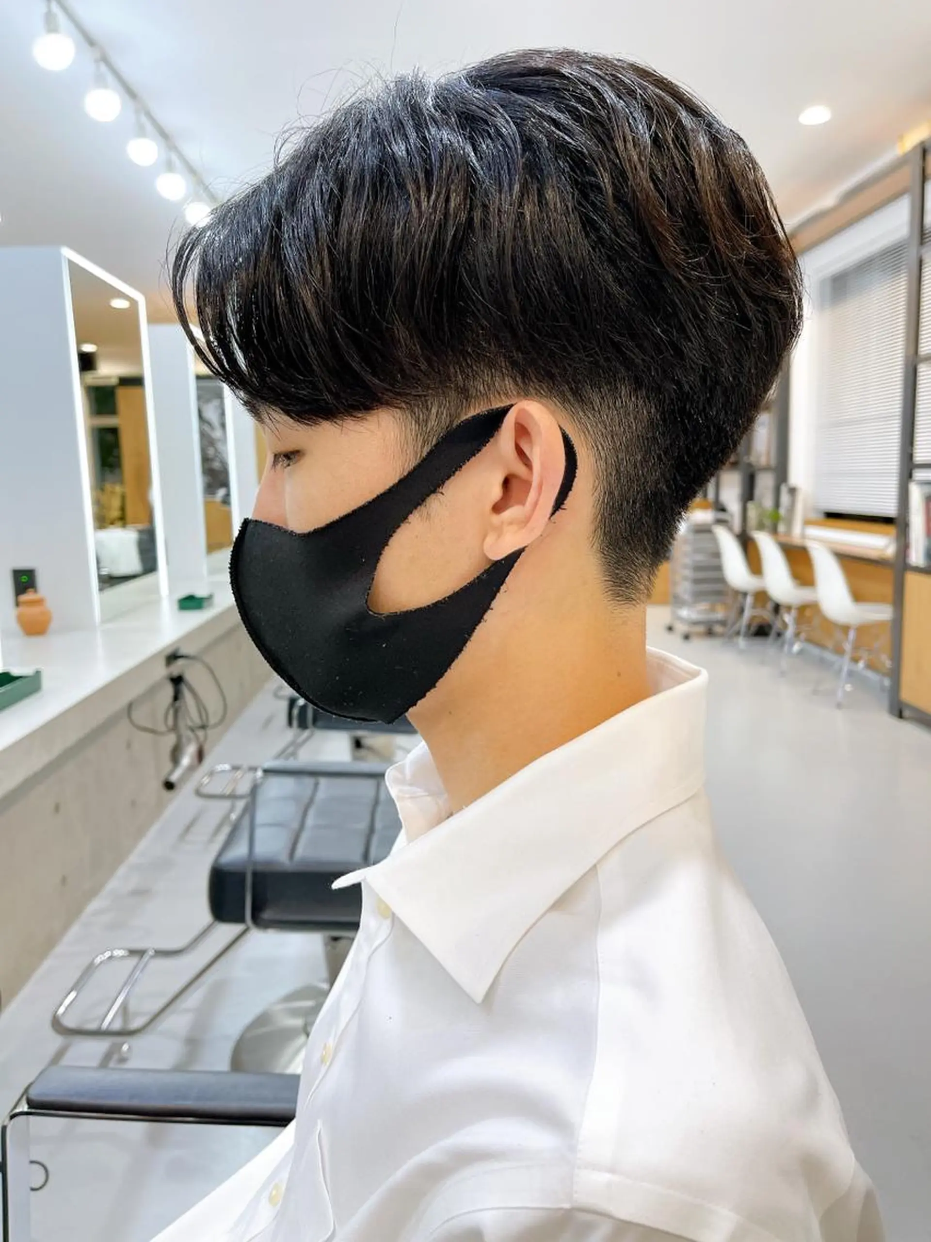 ショート パーマ メンズ センターパート カット パーマ メンズパーマ タカキリョウのヘアスタイル