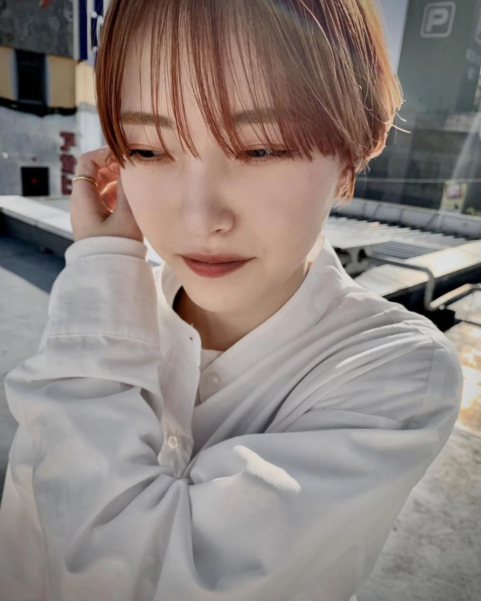 ショート ハンサムショート ショートヘア 透明感カラー／ レイヤー／ボブのヘアスタイル