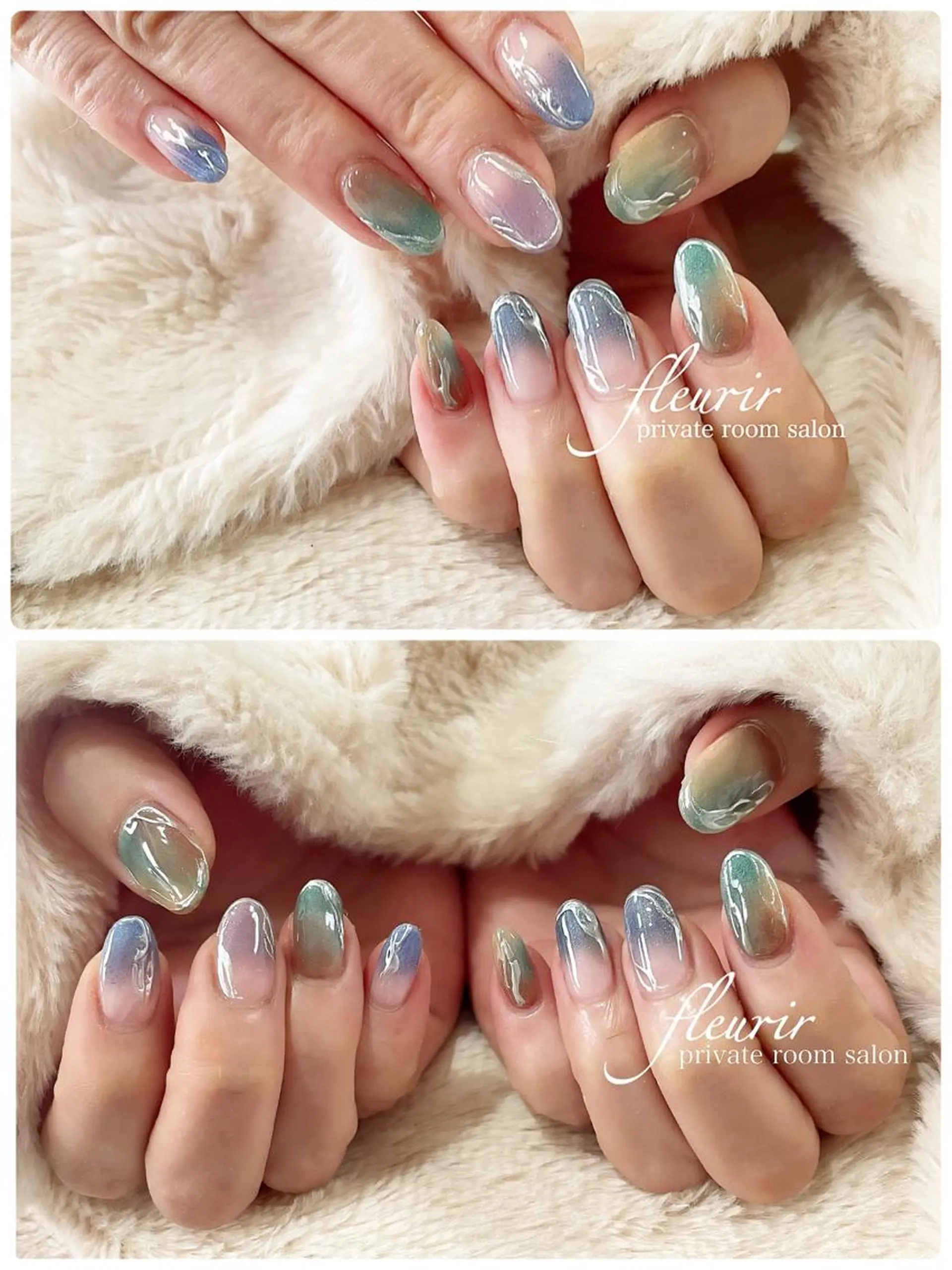 ネイル アートネイル ミラーネイル シルバー フルリール 【プライベートサロンのネイルデザイン