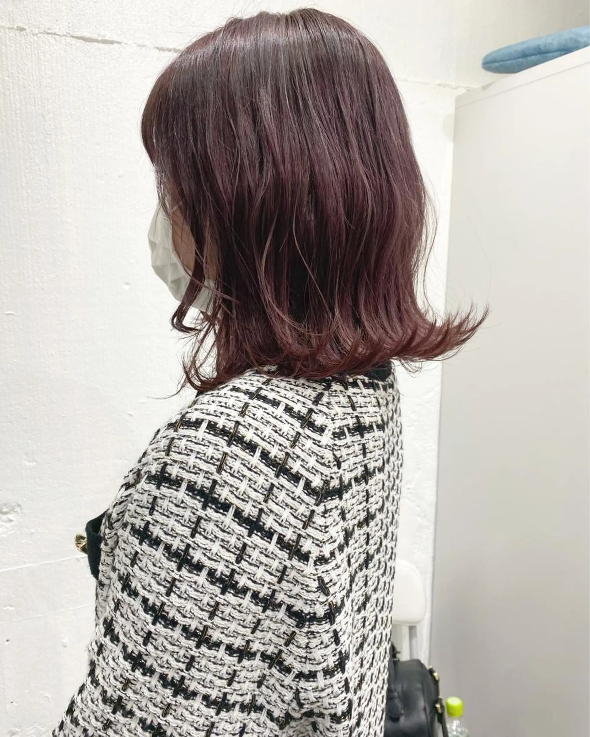 ミディアム カラー ヘアアレンジ 切りっぱなしボブ ミディアムパーマ アッシュ アッシュグレー バレイヤージュ ササキカズマ〻透明感 〻色落ち〻赤み消しのヘアスタイル