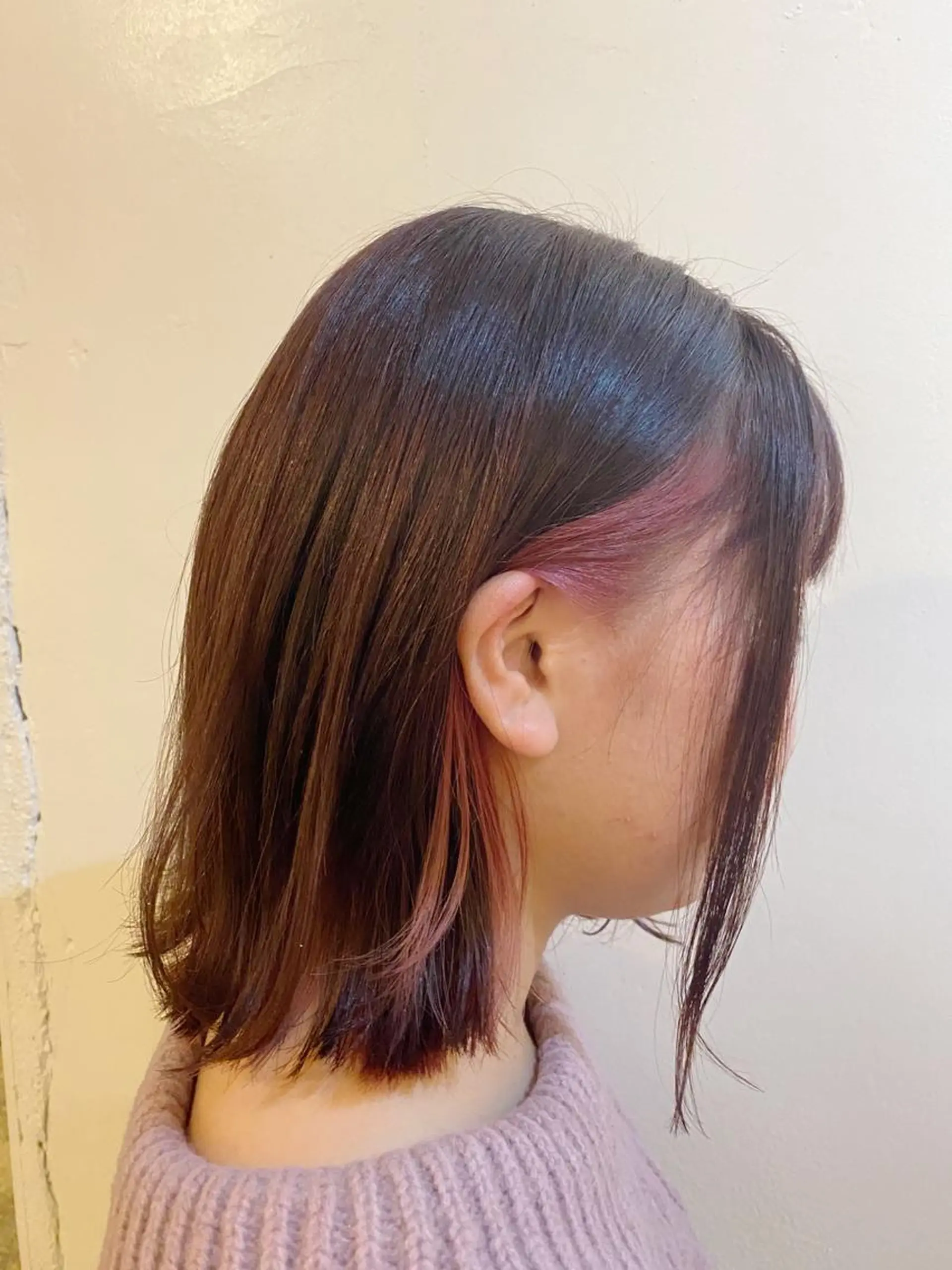 ミディアム ピンクブラウン stylist🎨 aye牧野莉香のヘアスタイル