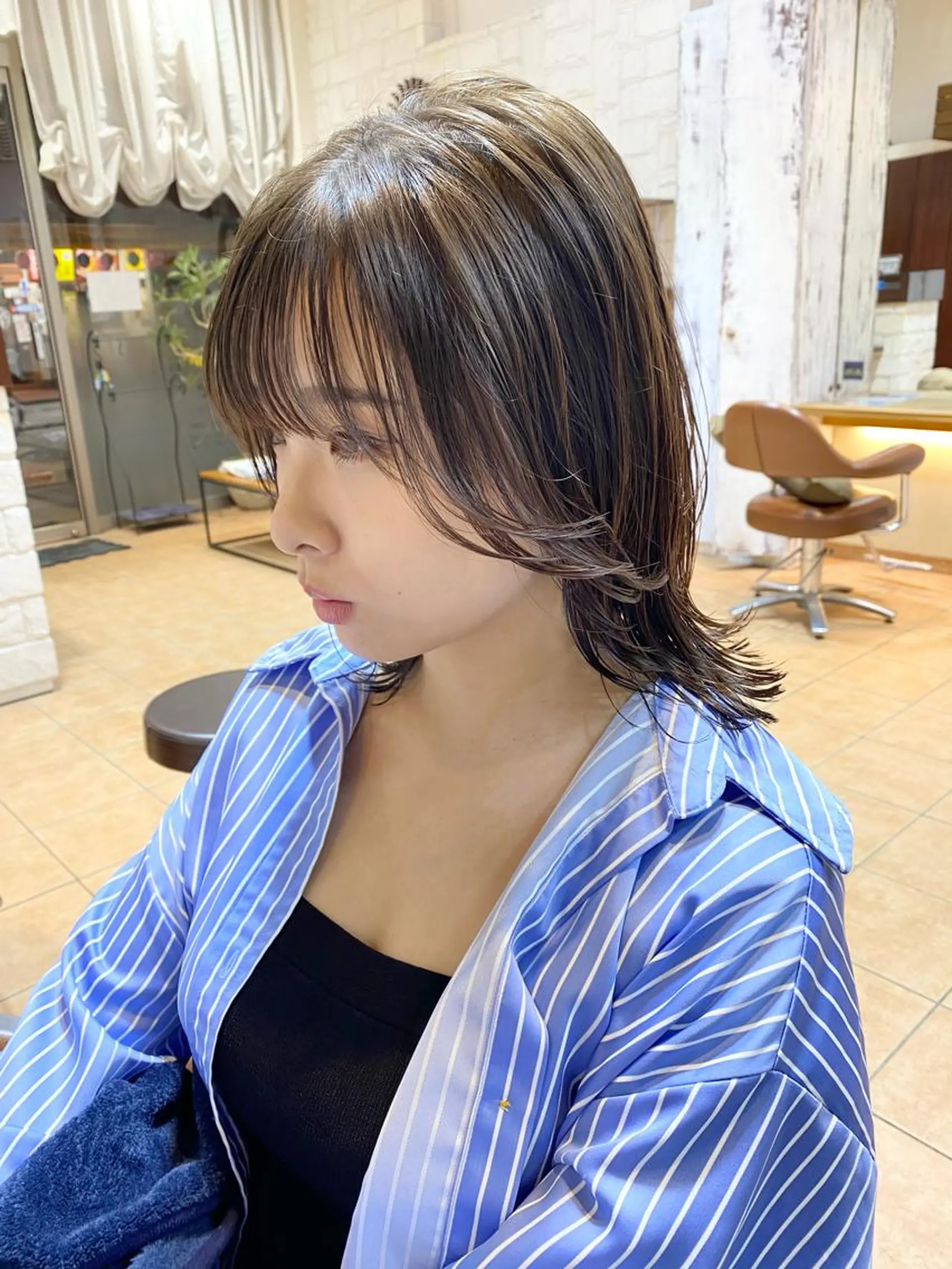 ミディアム 顔周りカット ウルフカット ヘアサロンROY所属・高橋 宏太郎のヘアスタイル