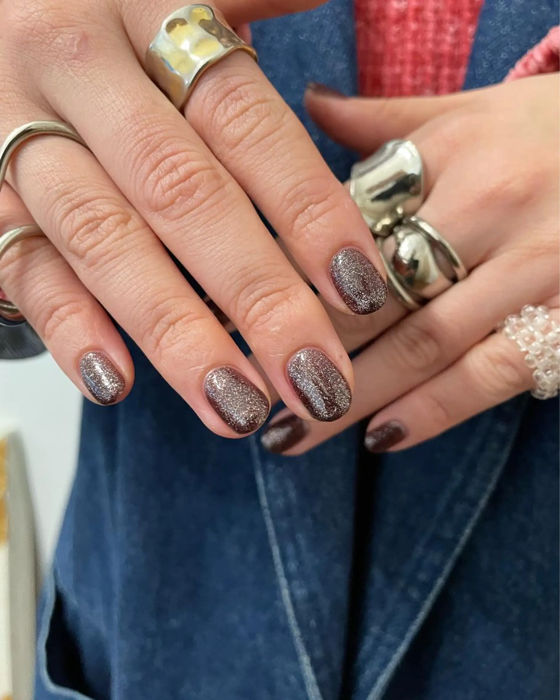 ネイル ブラウン ハンドネイル フットネイル kiii.__ ✴︎*のネイルデザイン