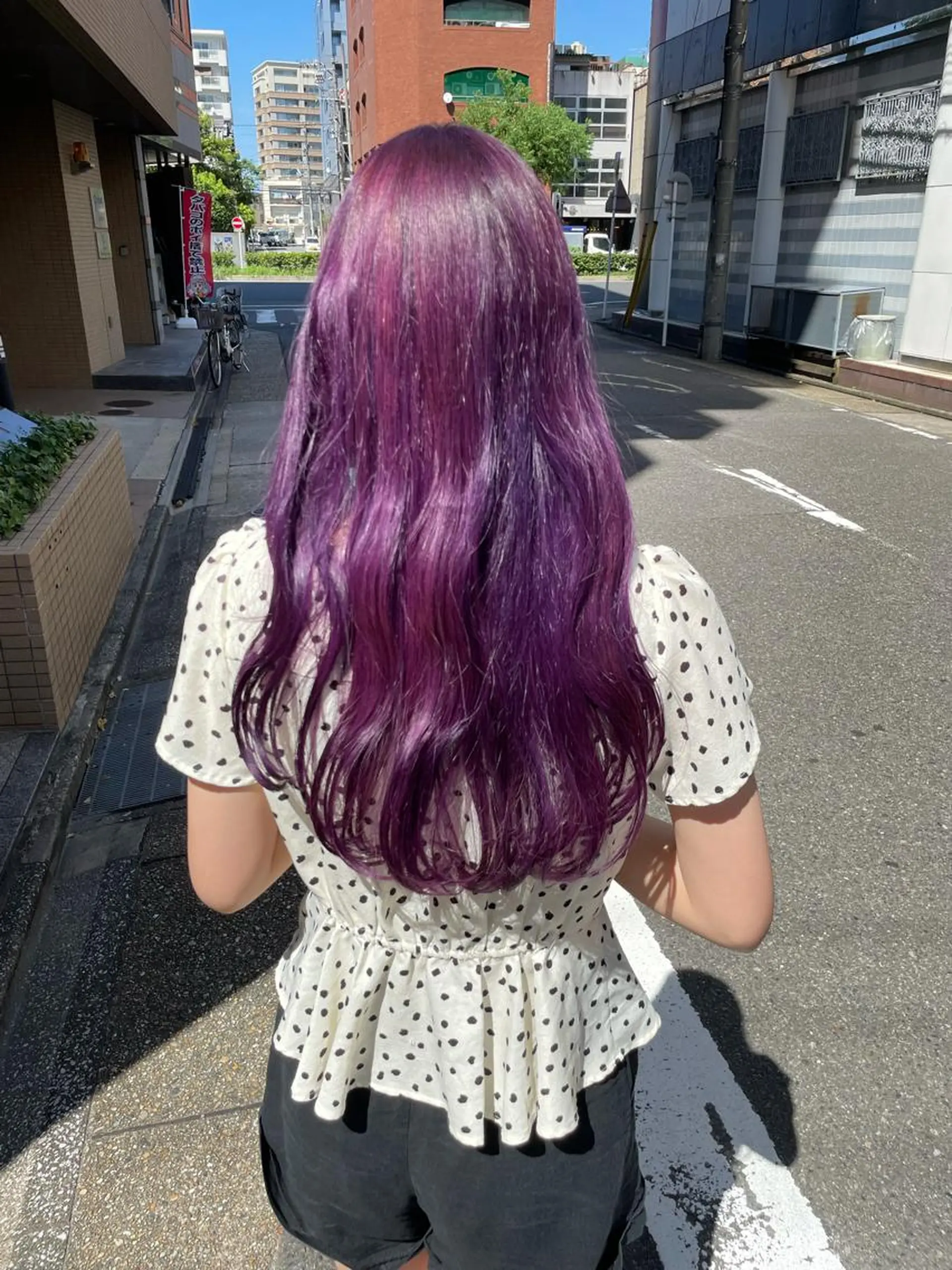 ロング カラー ブリーチ パープルカラー 高橋 みく/ minim 暖色のヘアスタイル