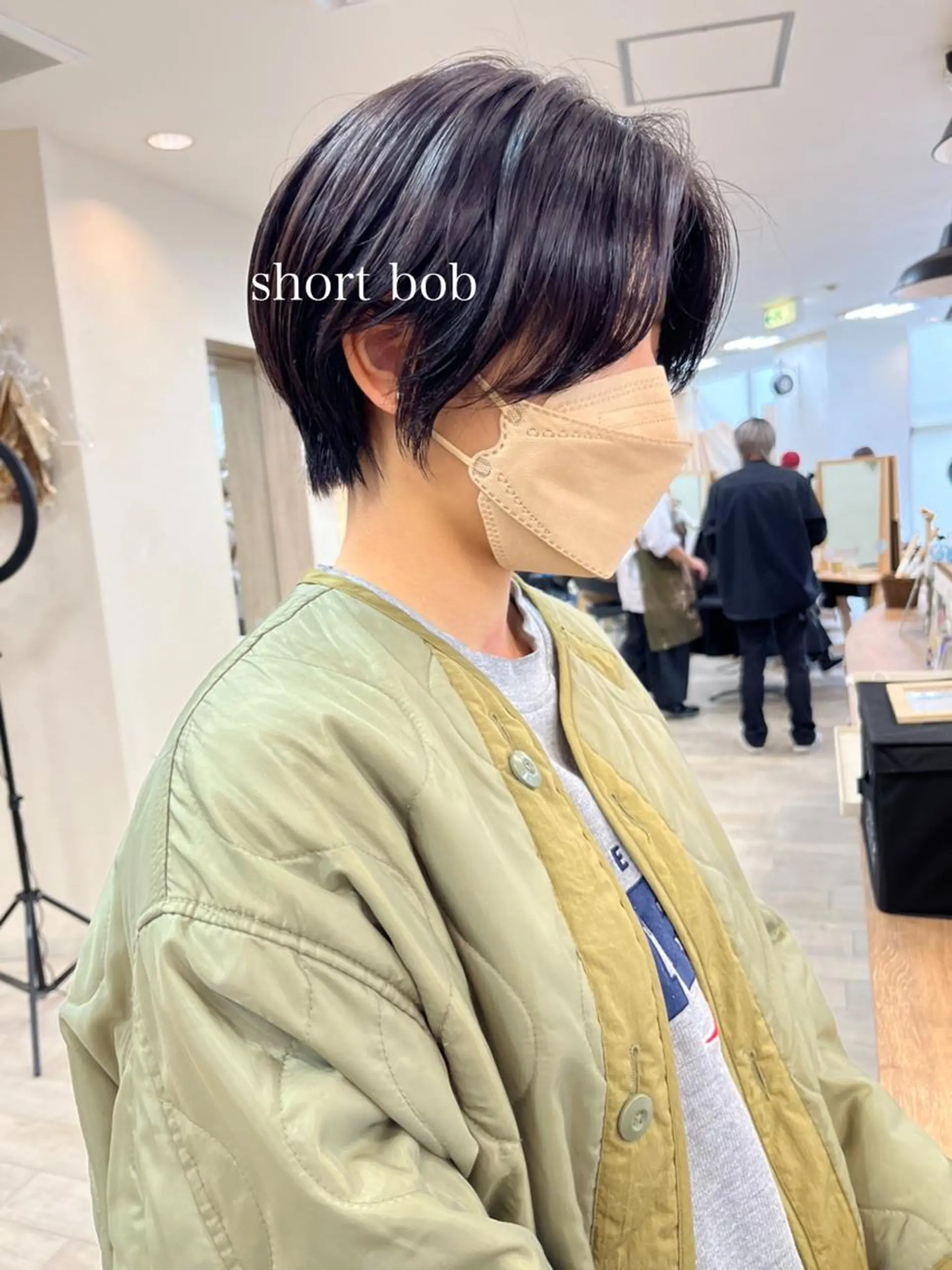 ショート カラー 切りっぱなしボブ ショートボブ ハンサムショート 黒髪 ボブ カット ヘアカラー トリートメント 初めてのショート お任せください✂️のヘアスタイル