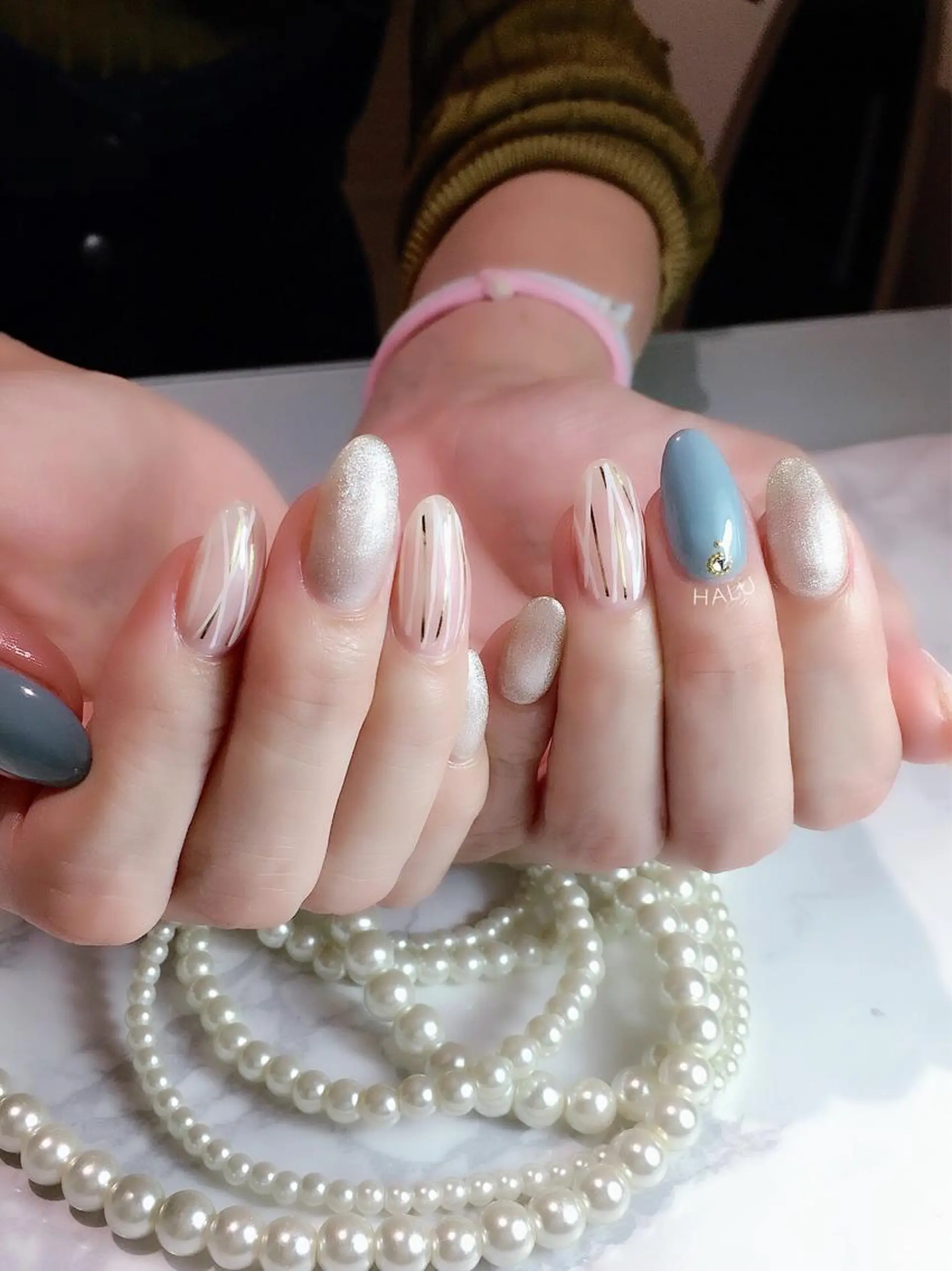 ネイル ブルー HALU ハルのネイルデザイン