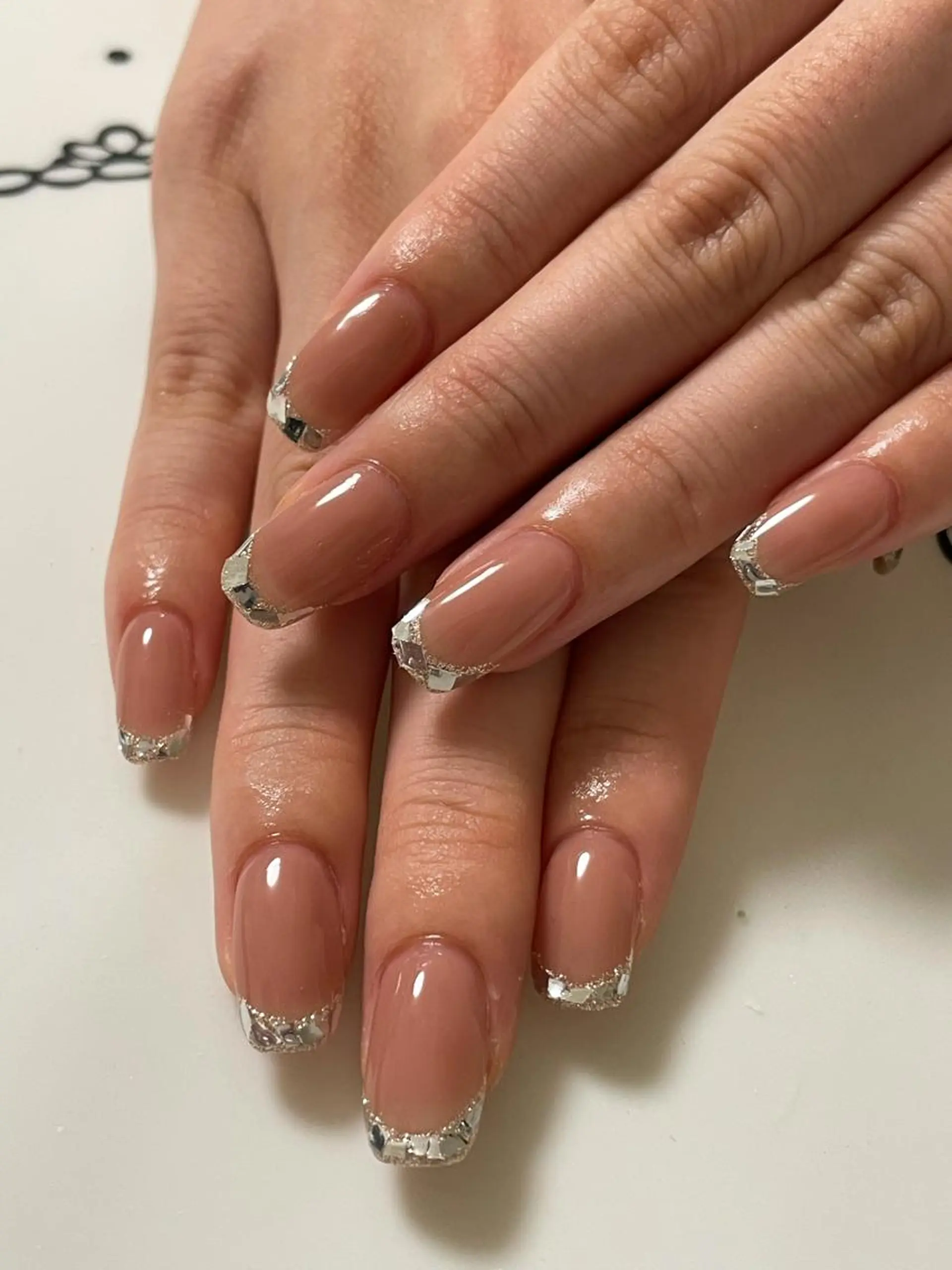 ネイル フレンチネイル ガラスフレンチ private salon NIKOのネイルデザイン