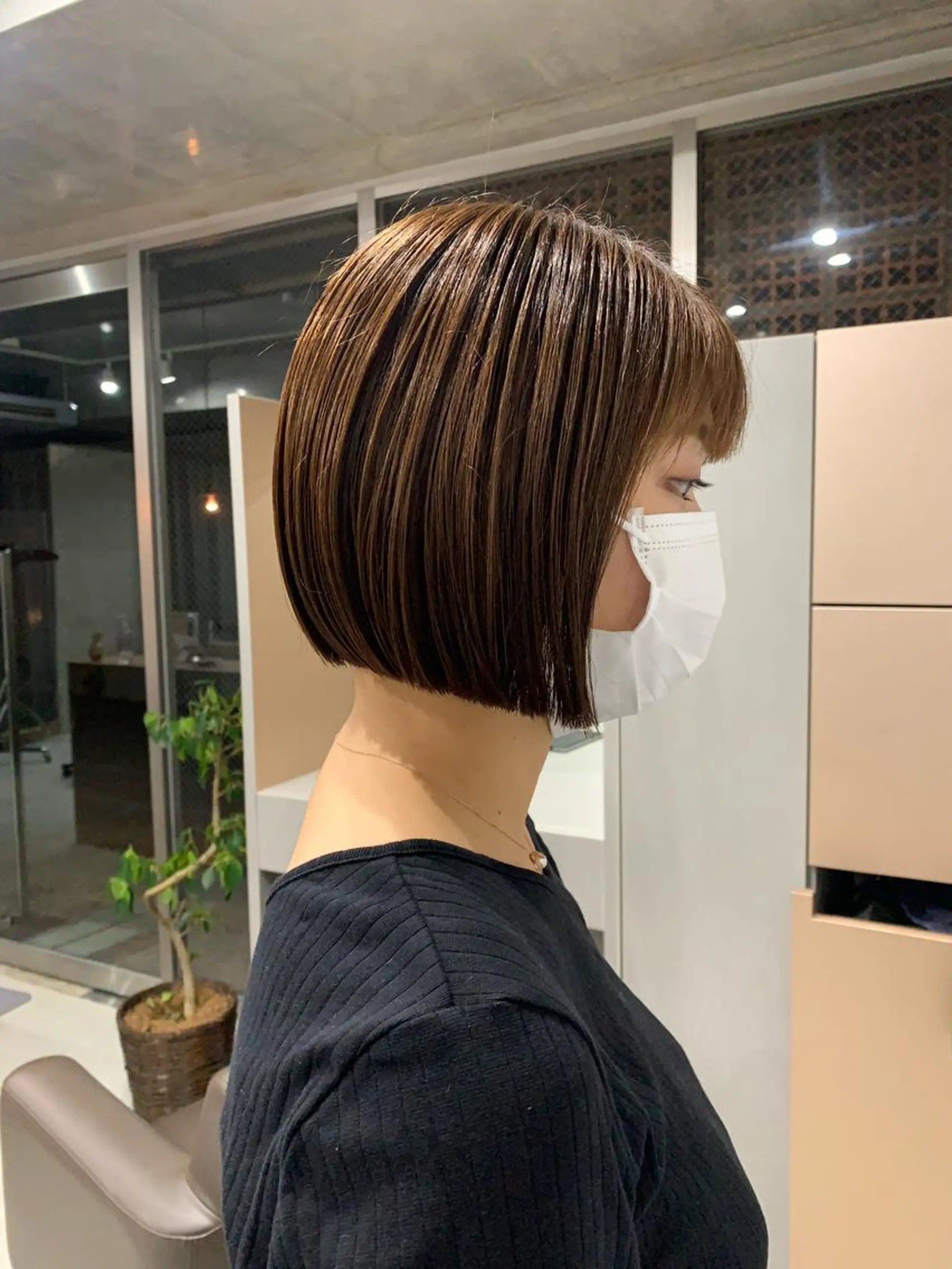 ショート カラー ボブパーマコテ巻き風 パーマNo1深江秀平のヘアスタイル