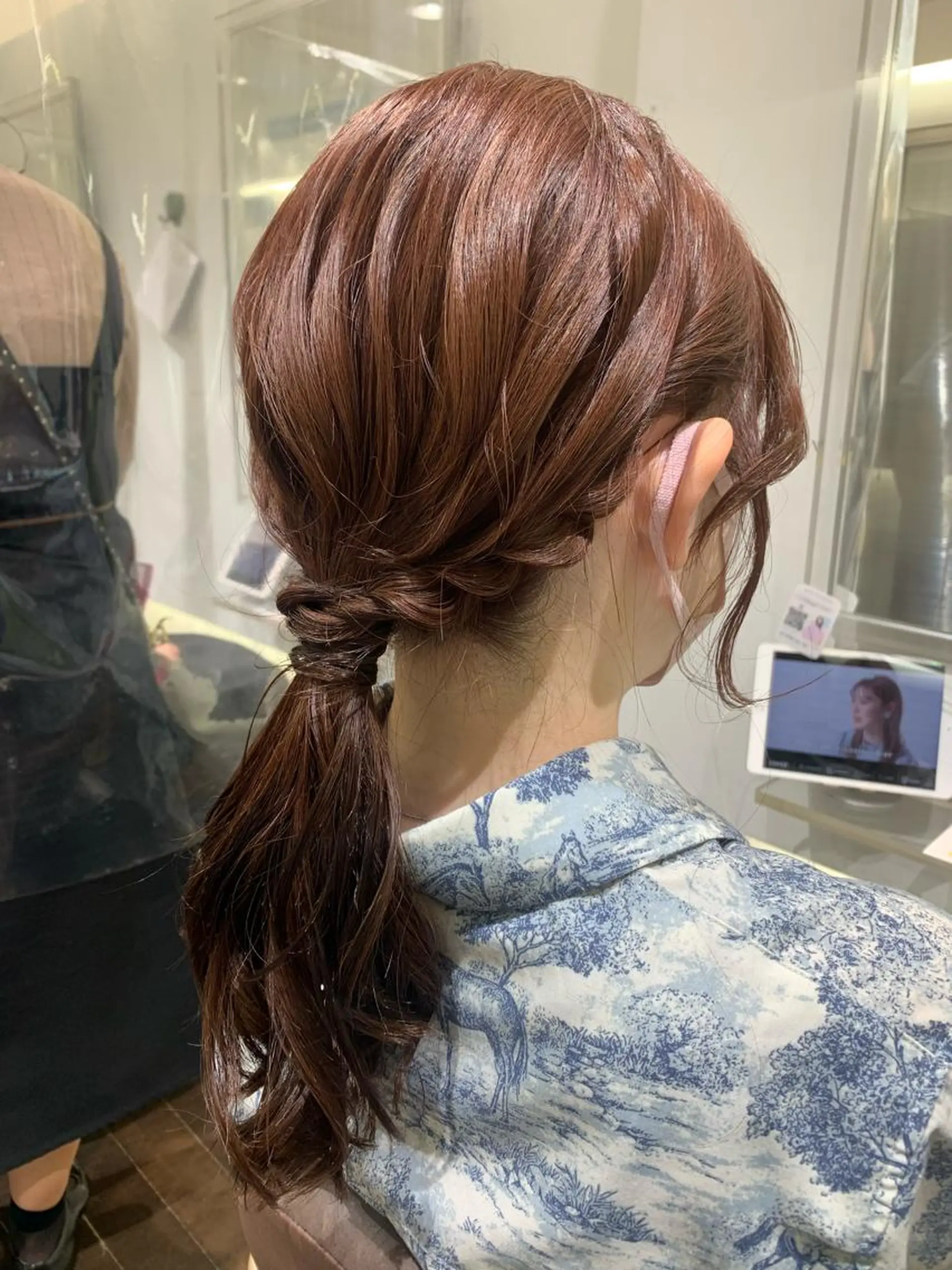 ミディアム ヘアアレンジ ヘアセット GO TODAY シェアサロン 銀座Arc店所属・デジタルパーマ🫧 韓国風ヘア🫧サクラのヘアスタイル
