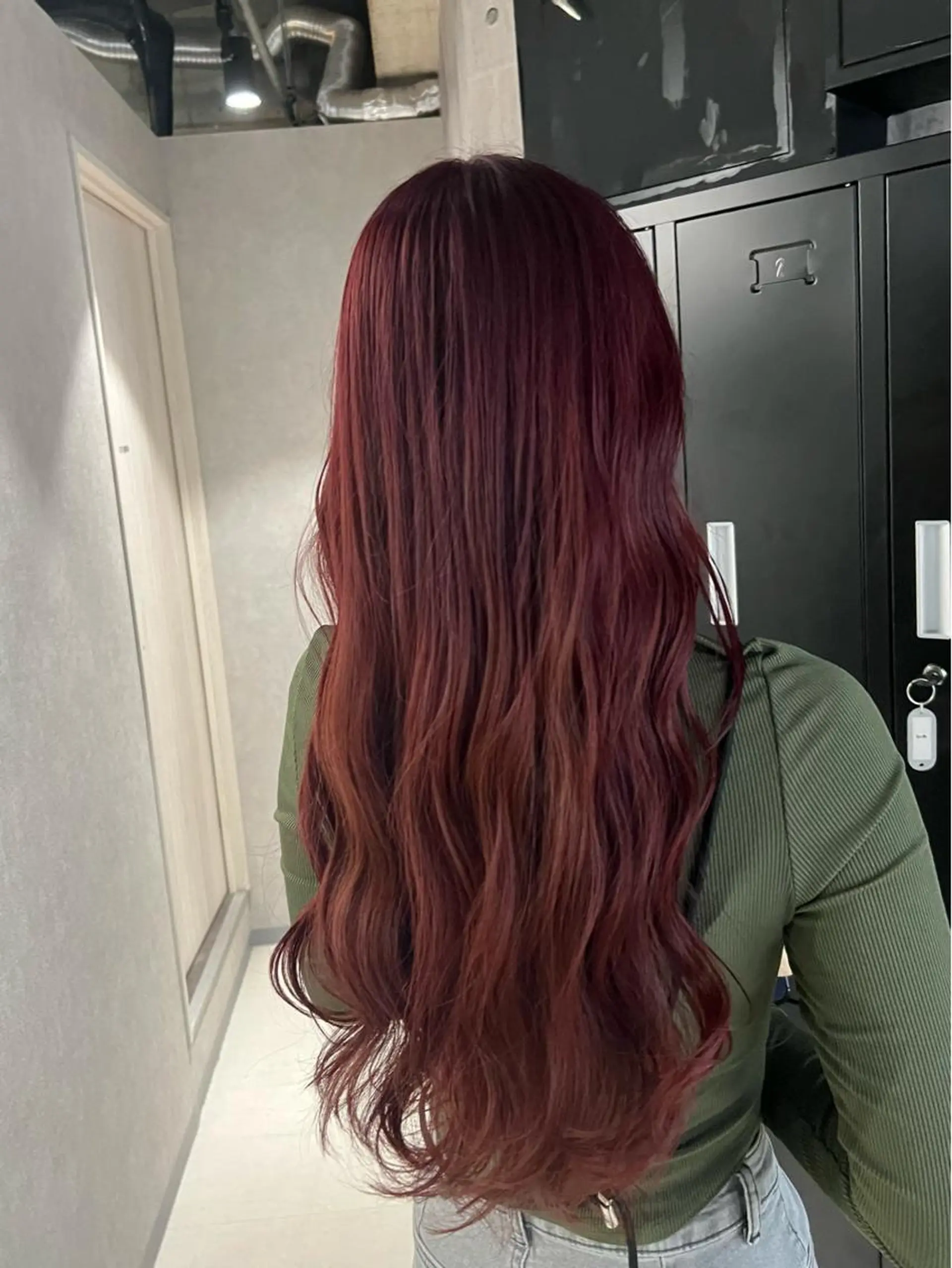 ロング カラー パーマ ヘアアレンジ オレンジ ピンクカラー _WHITE京橋店所属・髪質改善_WHITE RYUSUKEのヘアスタイル