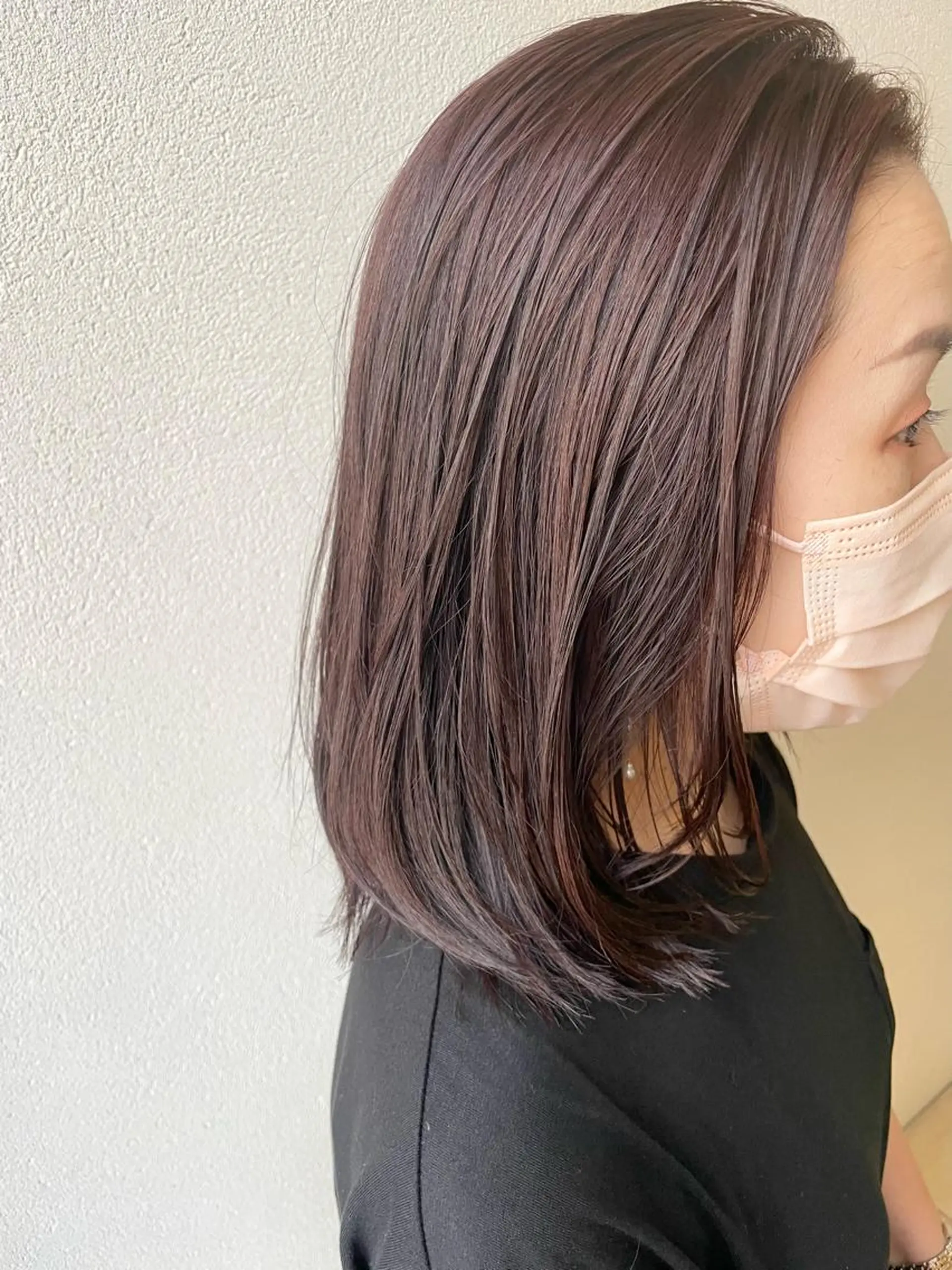 ミディアム カラー ブラウンカラー ピンクカラー ピンクブラウン ヘアカラー 沢田 瞳のヘアスタイル