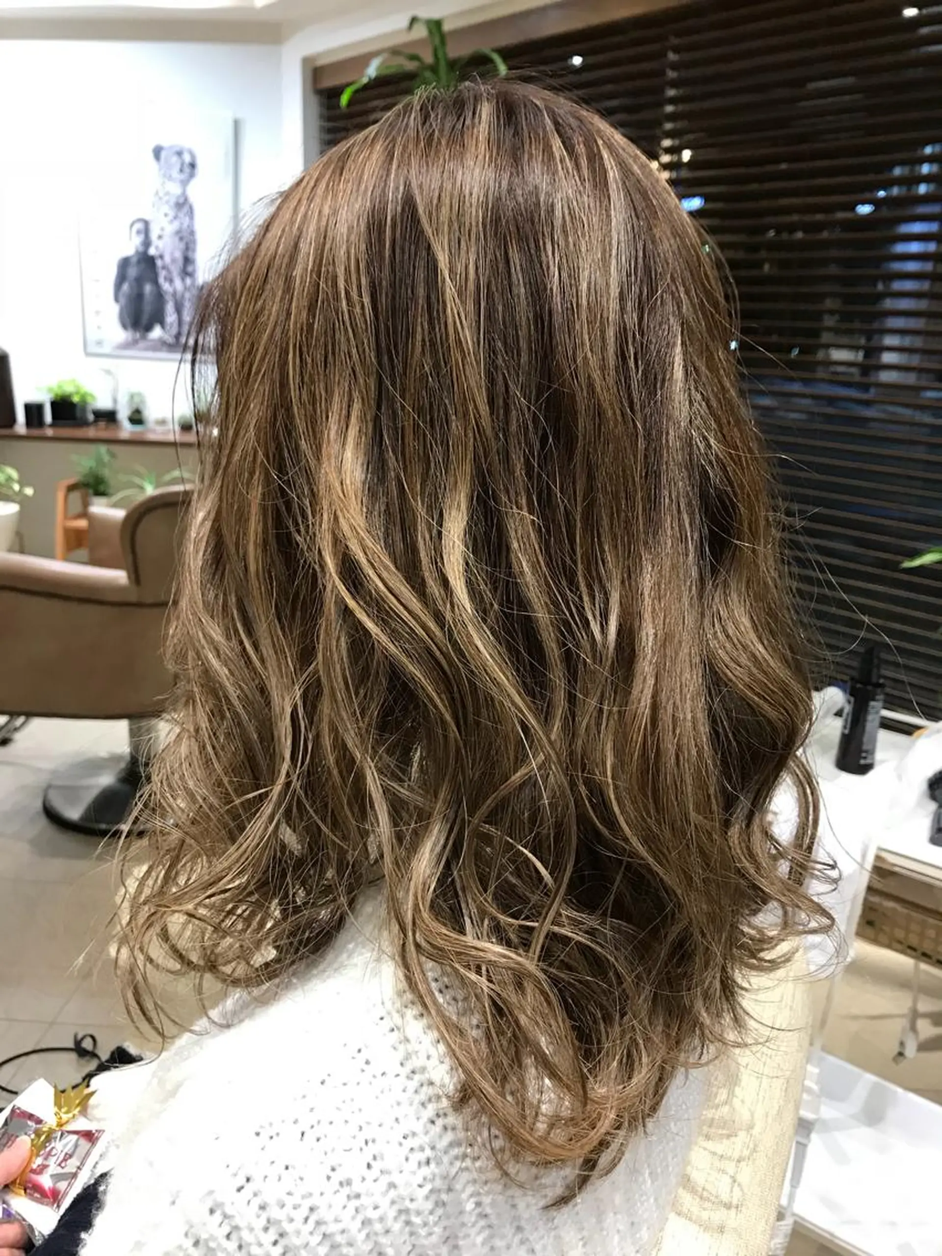 ロング カラー グレージュ ハイライトカラー ハイライト newi saLyu 片岡ふきのヘアスタイル