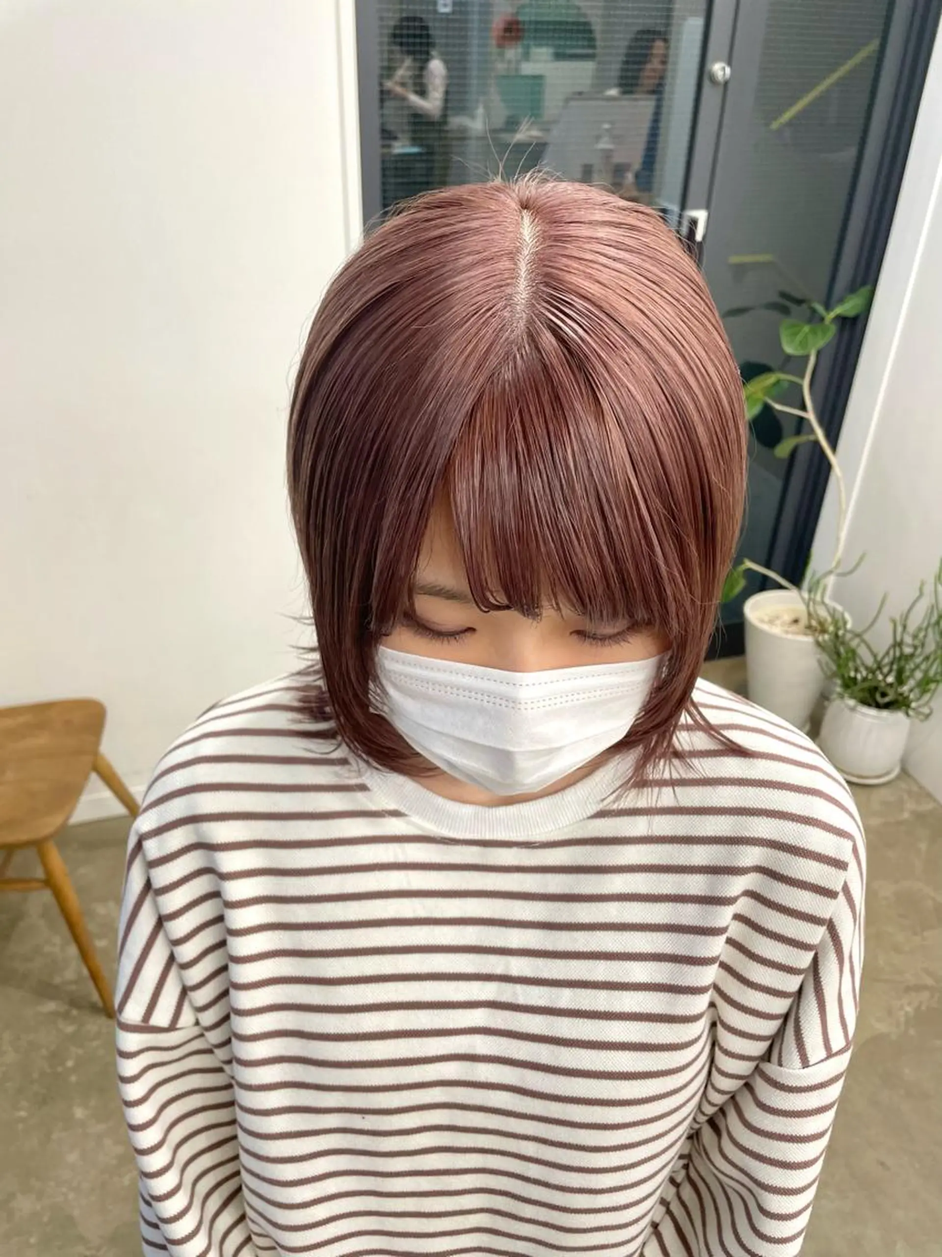 ショート カラー ベージュカラー ピンクカラー ピンクベージュ pole所属・【pole】 minaのヘアスタイル