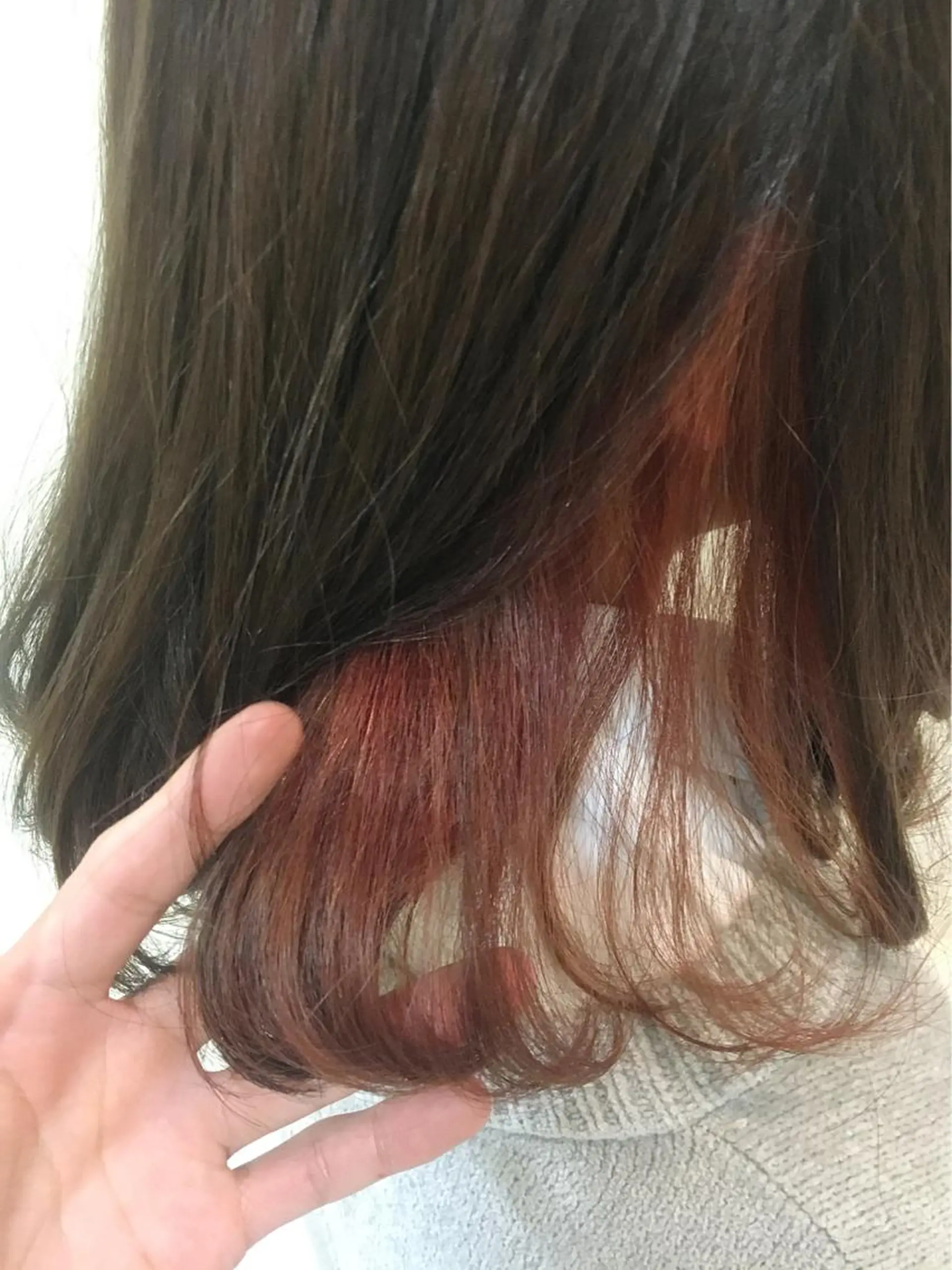 ミディアム カラー ブリーチ レッドカラー ヘアカラー 永井 大希のヘアスタイル