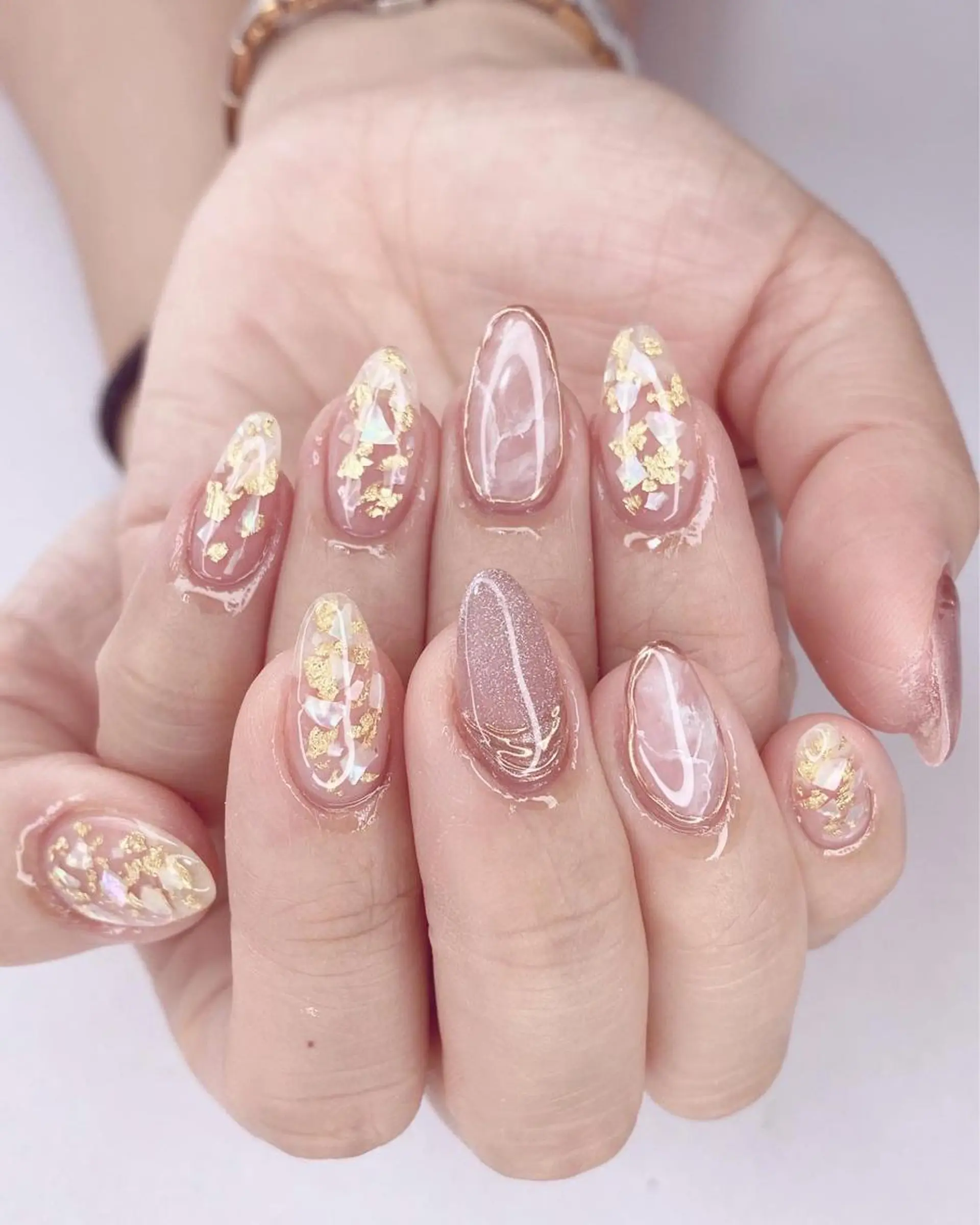 ネイル アートネイル 大理石ネイル(マーブル) ミラーネイル ニュアンスネイル Ｎail Ｓalon ertiのネイルデザイン