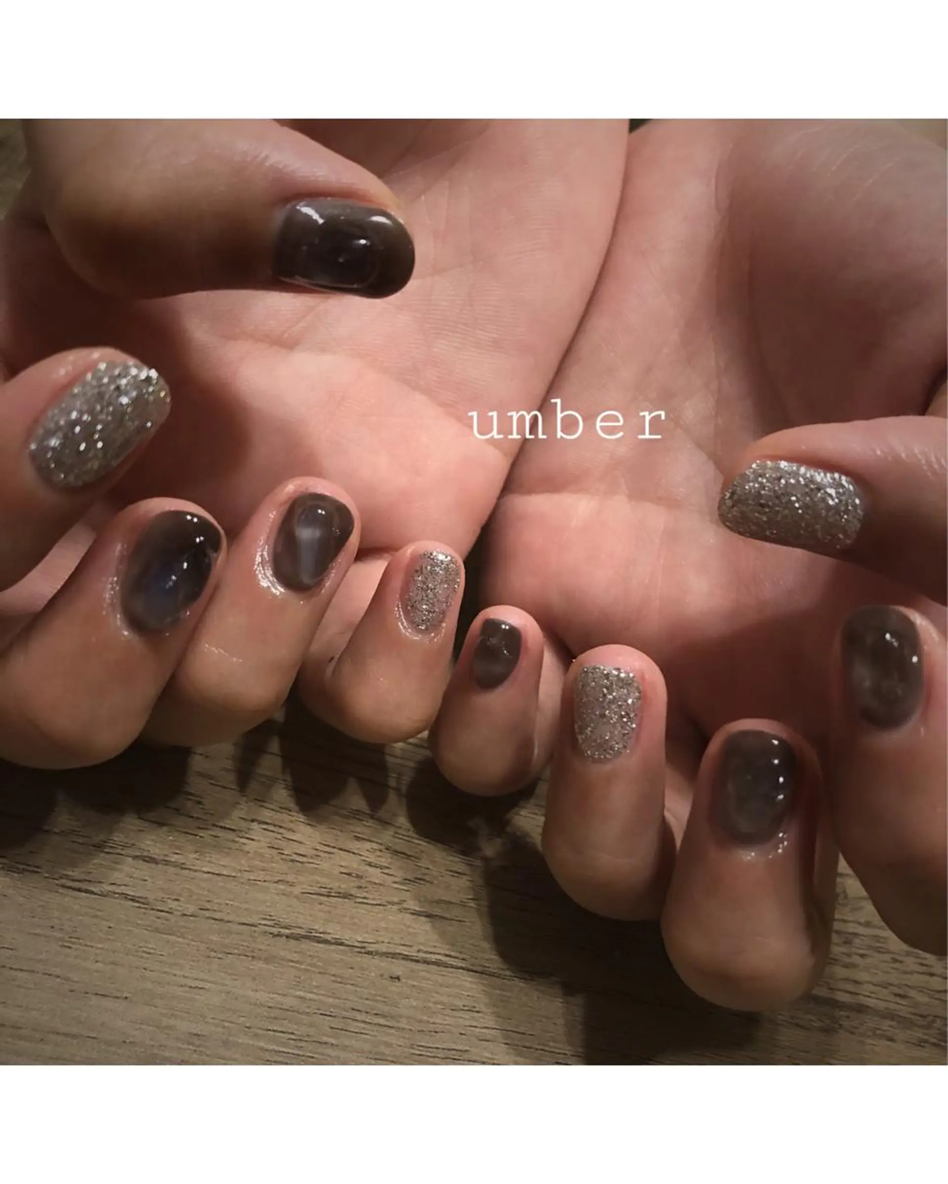 ネイル クリアネイル フットネイル フレンチネイル グラデーション ラメ(グリッター) ハンドネイル umber 三茶1分のネイルデザイン