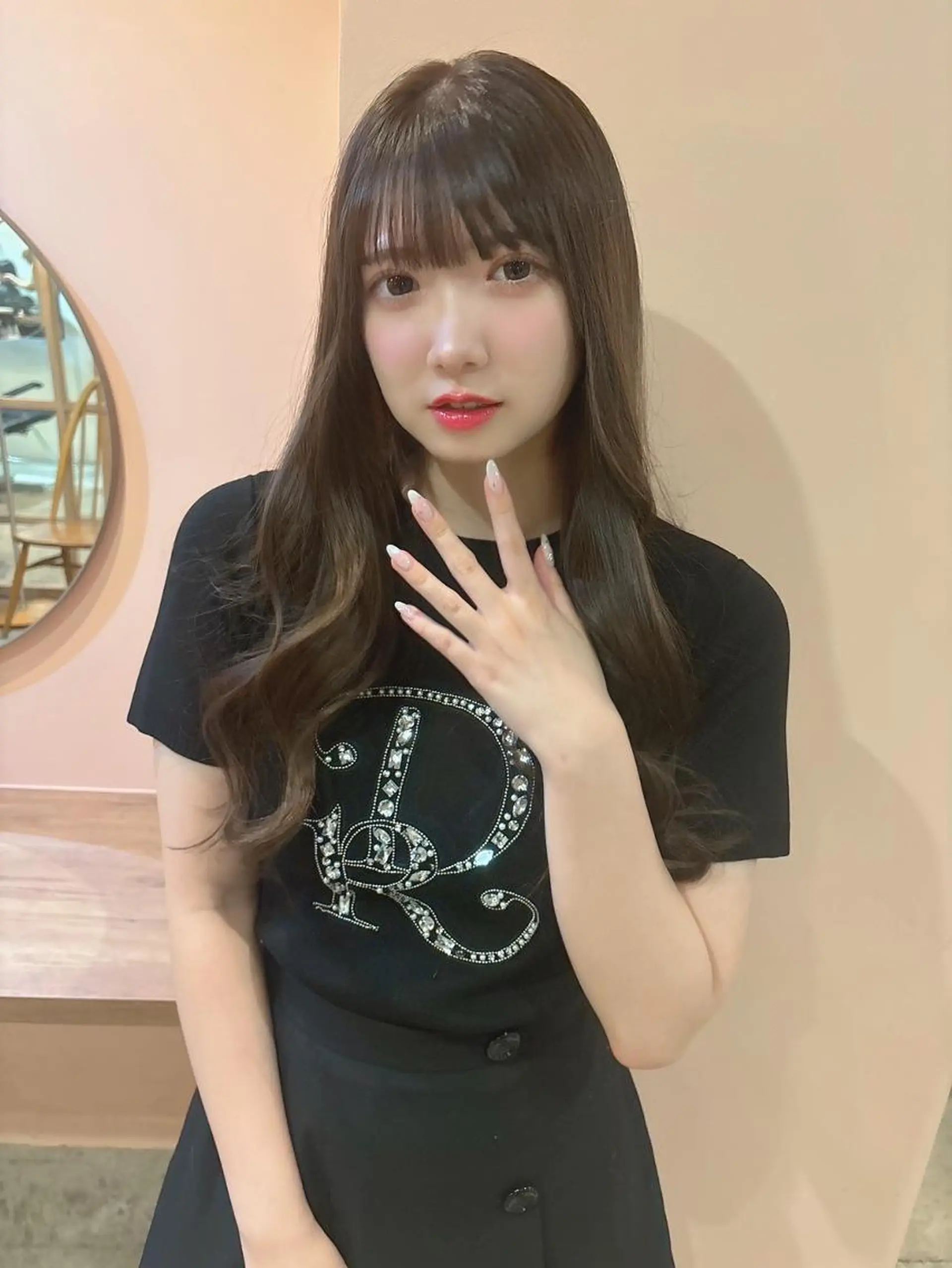 ミディアム カラー ショートボブ ミディアムパーマ アディクシーカラー ブリーチ ケアブリーチ カット ヘアカラー トリートメント CEINE OURのヘアスタイル