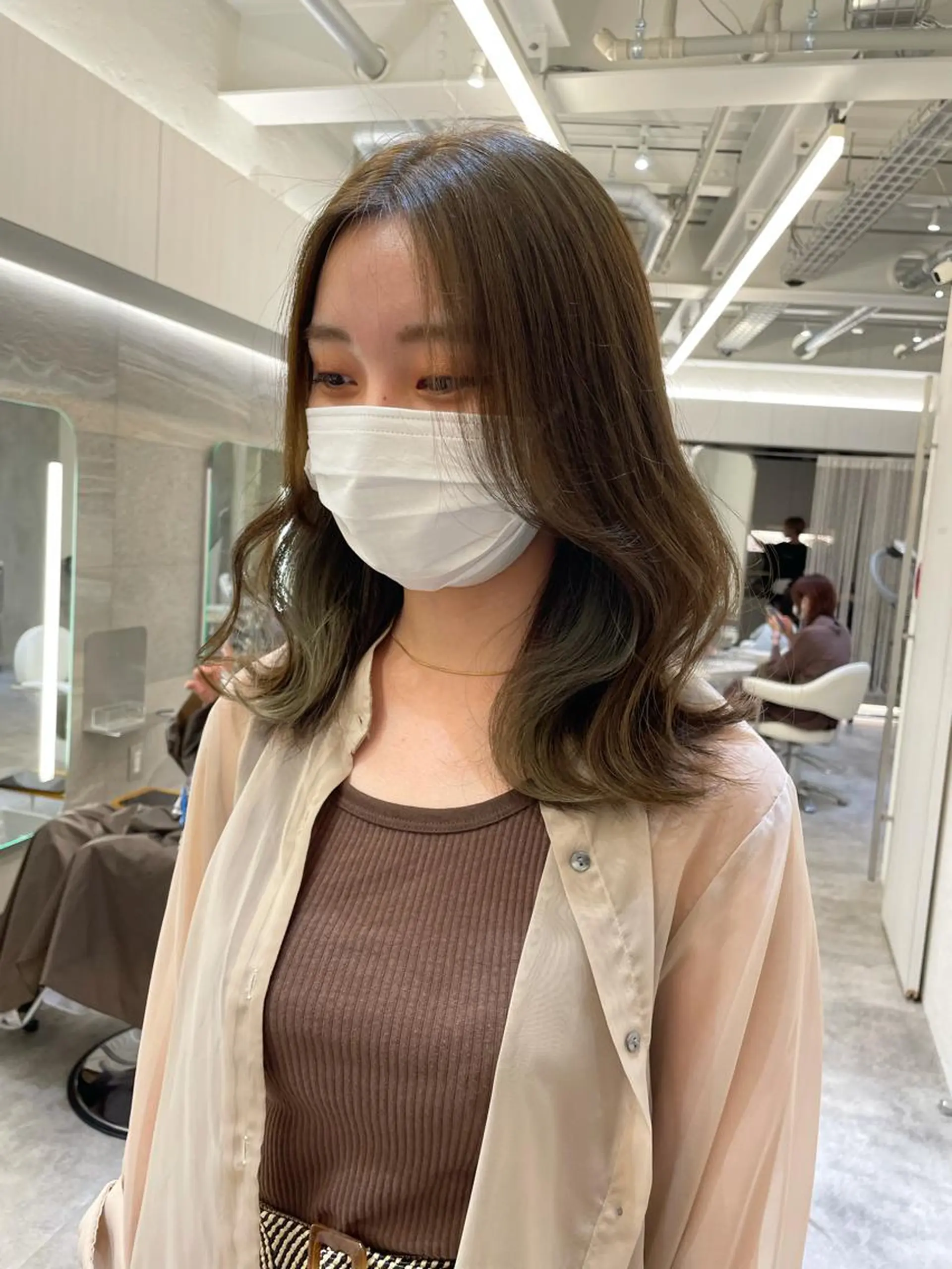 ミディアム カラー ヘアアレンジ カット ヘアカラー トリートメント ヘアセット 🍃柔らかヘアー田中 瑞希🍃のヘアスタイル