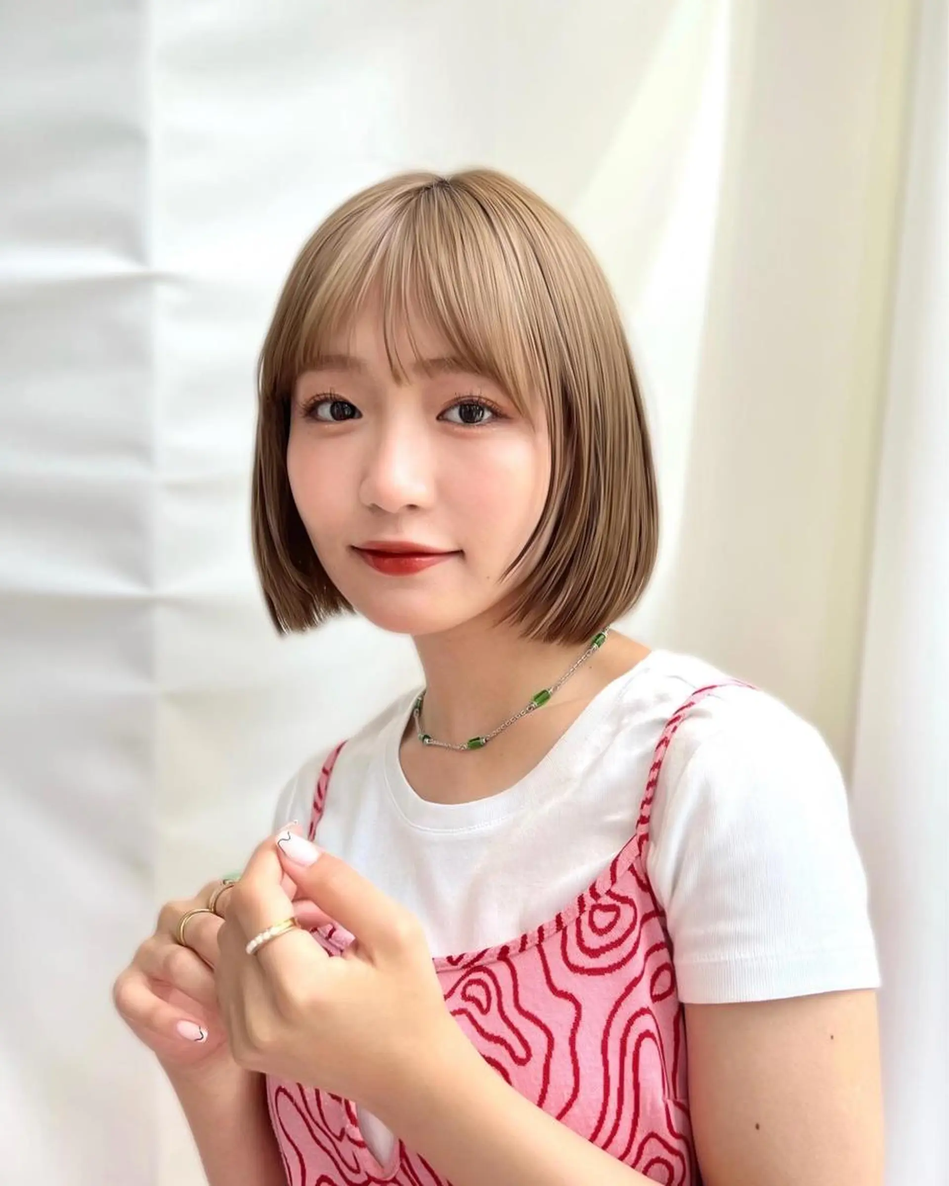 ショート カラー パーマ ヘアアレンジ ベージュカラー ブリーチ ケアブリーチ 透明感カラー ダブルカラー レイヤーカット/ボブ /縮毛矯正✨大輝のヘアスタイル