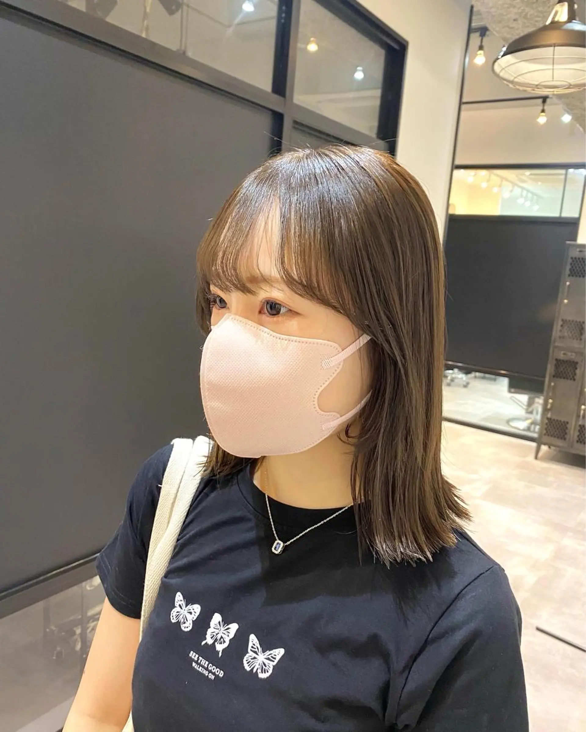 ミディアム しおり/パーマ/ newi町田のヘアスタイル