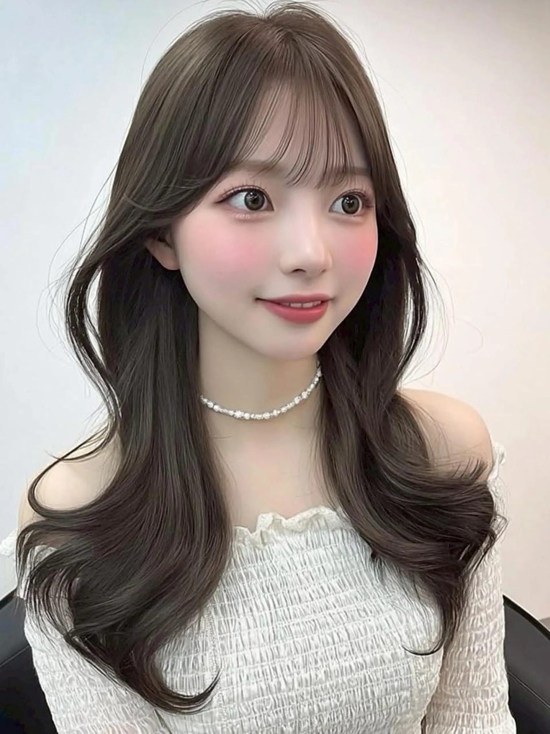 ロング 髪質改善 縮毛矯正 カット ヘアカラー 野間 ひなののヘアスタイル