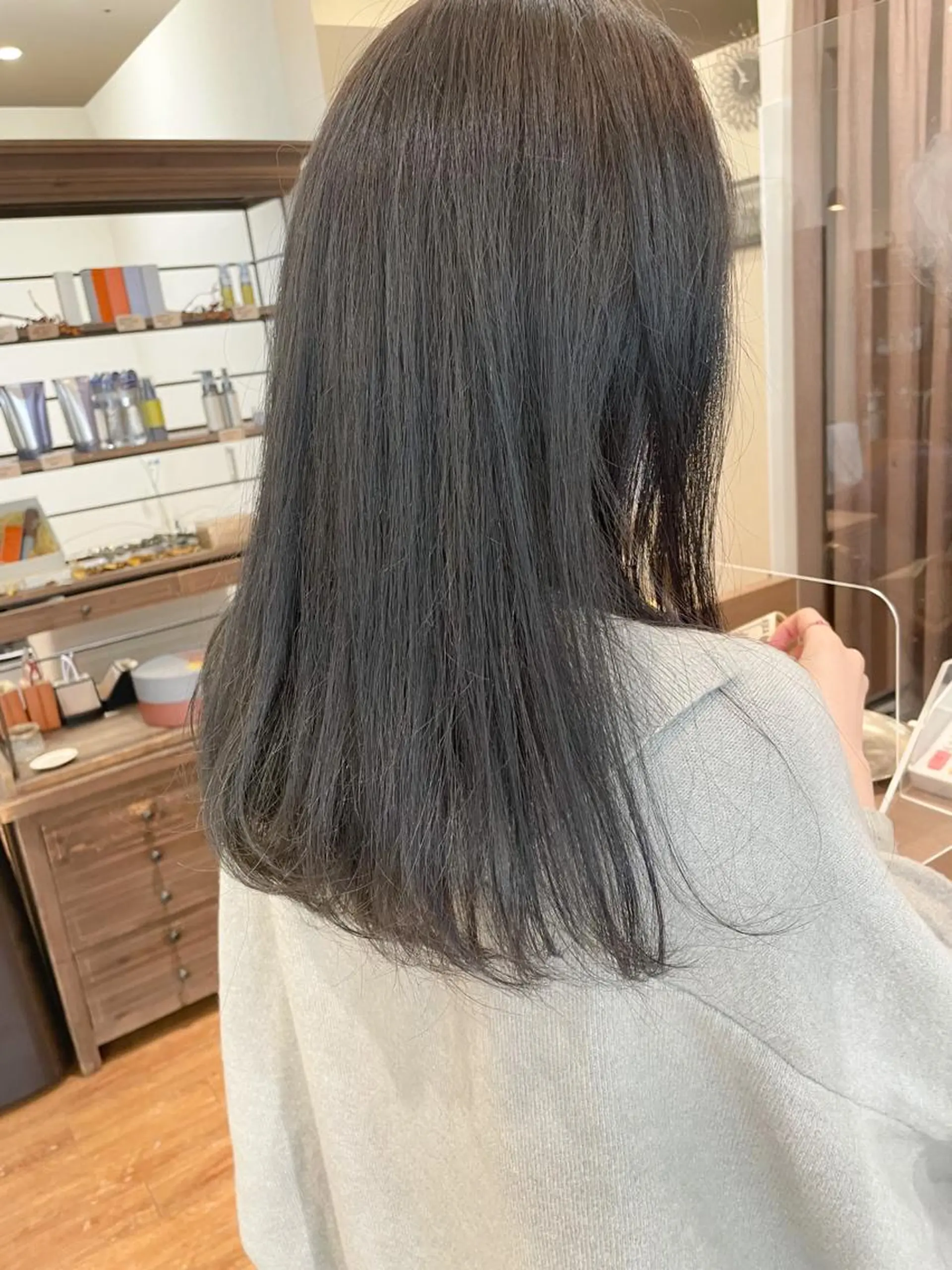 セミロング カラー ブルーカラー ブルーグレー ブルーグレージュ グレージュ カット ヘアカラー トリートメント 髪質改善/ブリーチ 田代 龍我のヘアスタイル