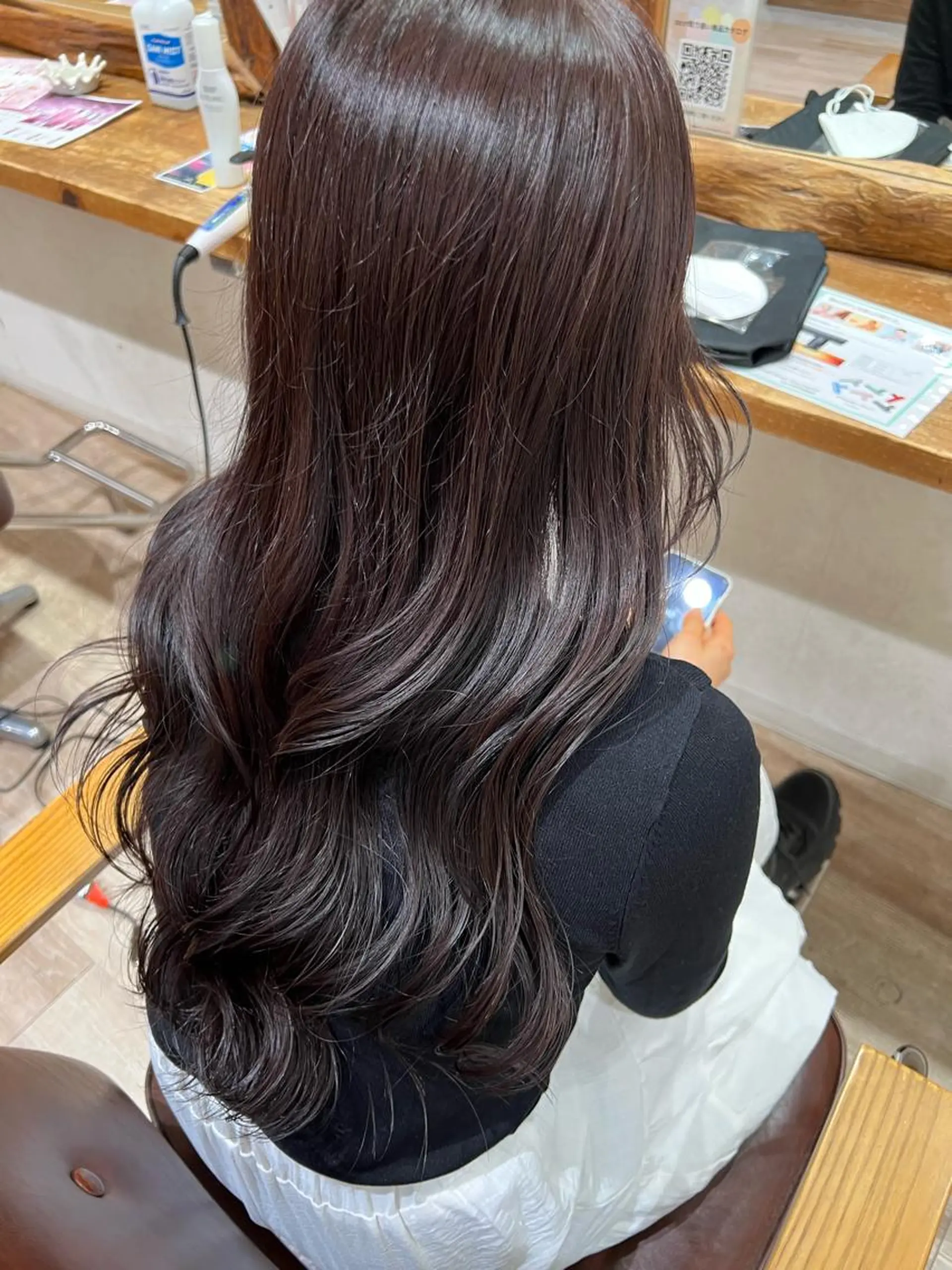 ロング カラー ヘアアレンジ ブリーチ ブラウンカラー ケアブリーチ ダブルカラー イヤリングカラー チャンモリパーマ/韓 国/Minami🦋のヘアスタイル