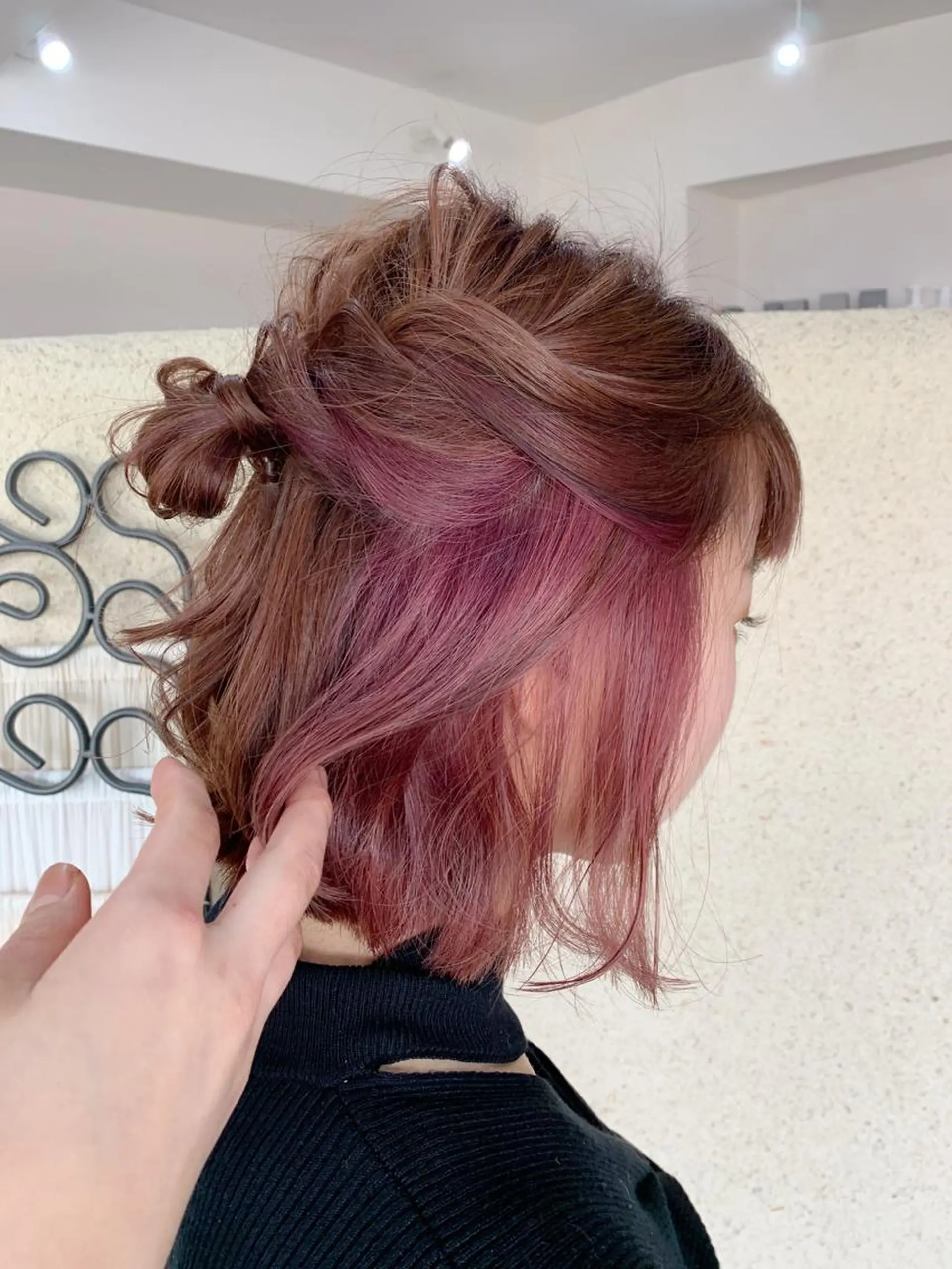 ミディアム カラー インナーカラー ラベンダーカラー ラベンダーピンク ピンクカラー dekujin【ジェクイン】所属・角戸 りおのヘアスタイル