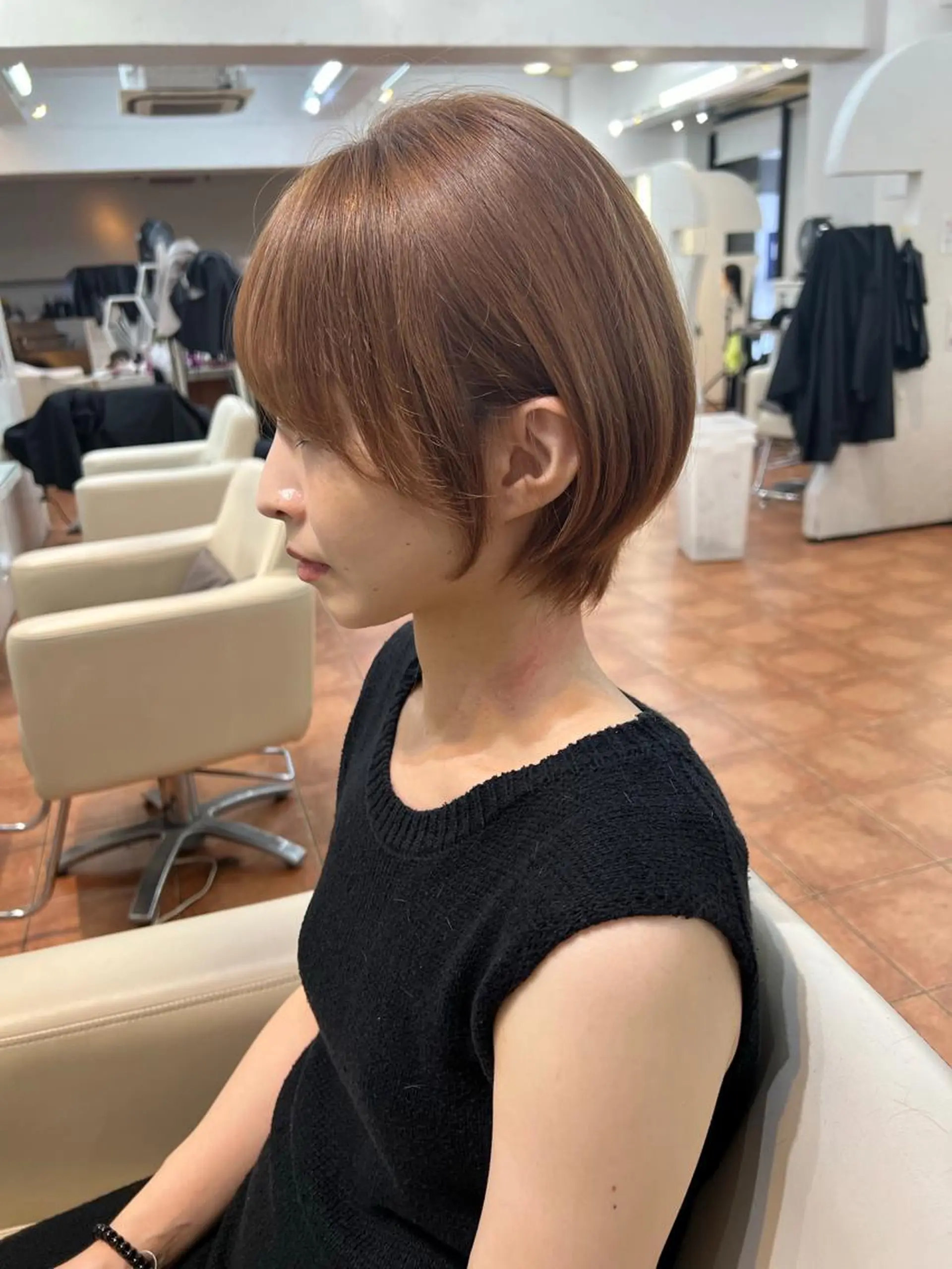 ショート ショートヘア ピンクカラー/ ブリーチなしRINAのヘアスタイル