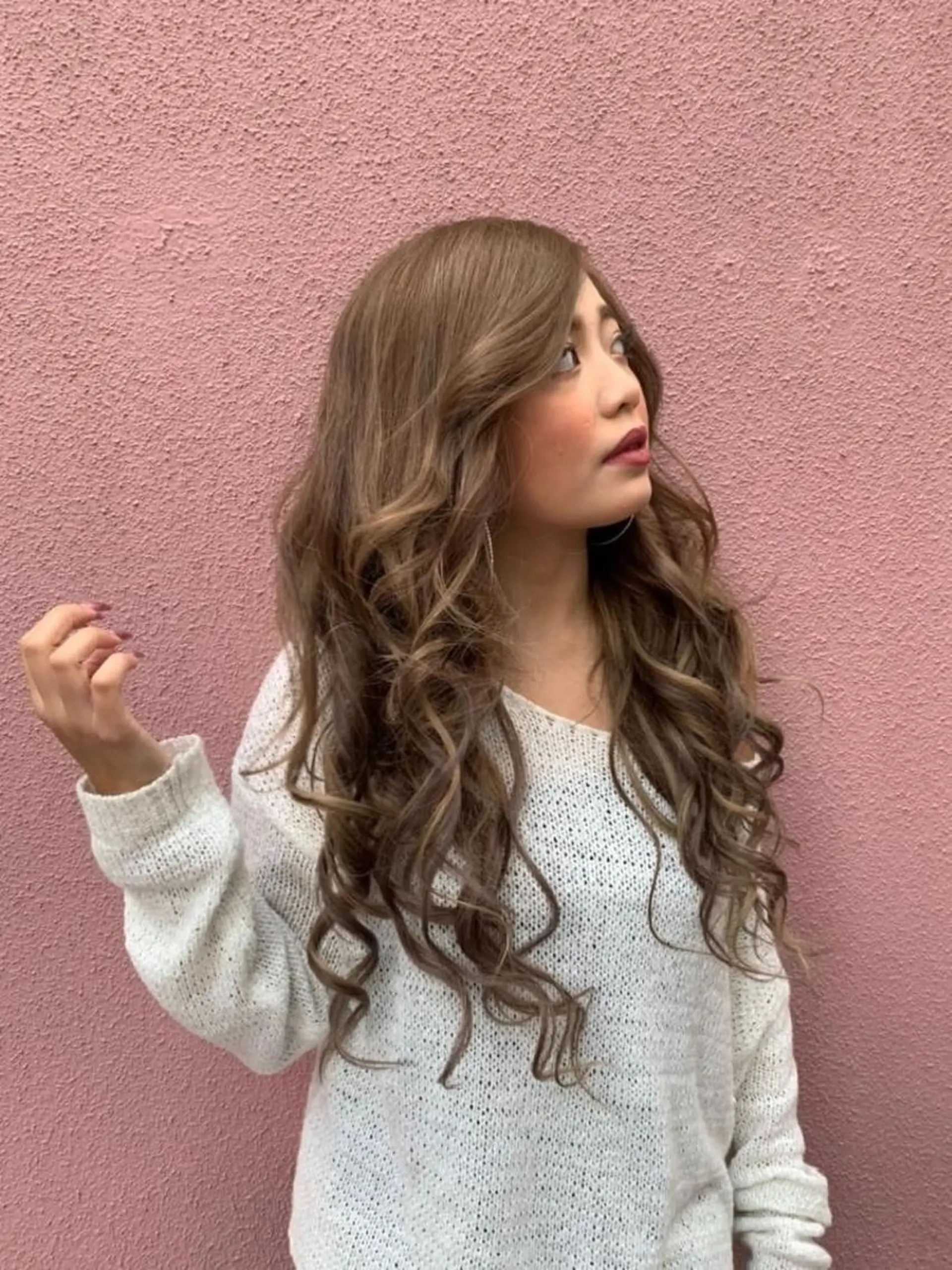 ロング カラー パーマ ヘアアレンジ Device ディバイスのヘアスタイル