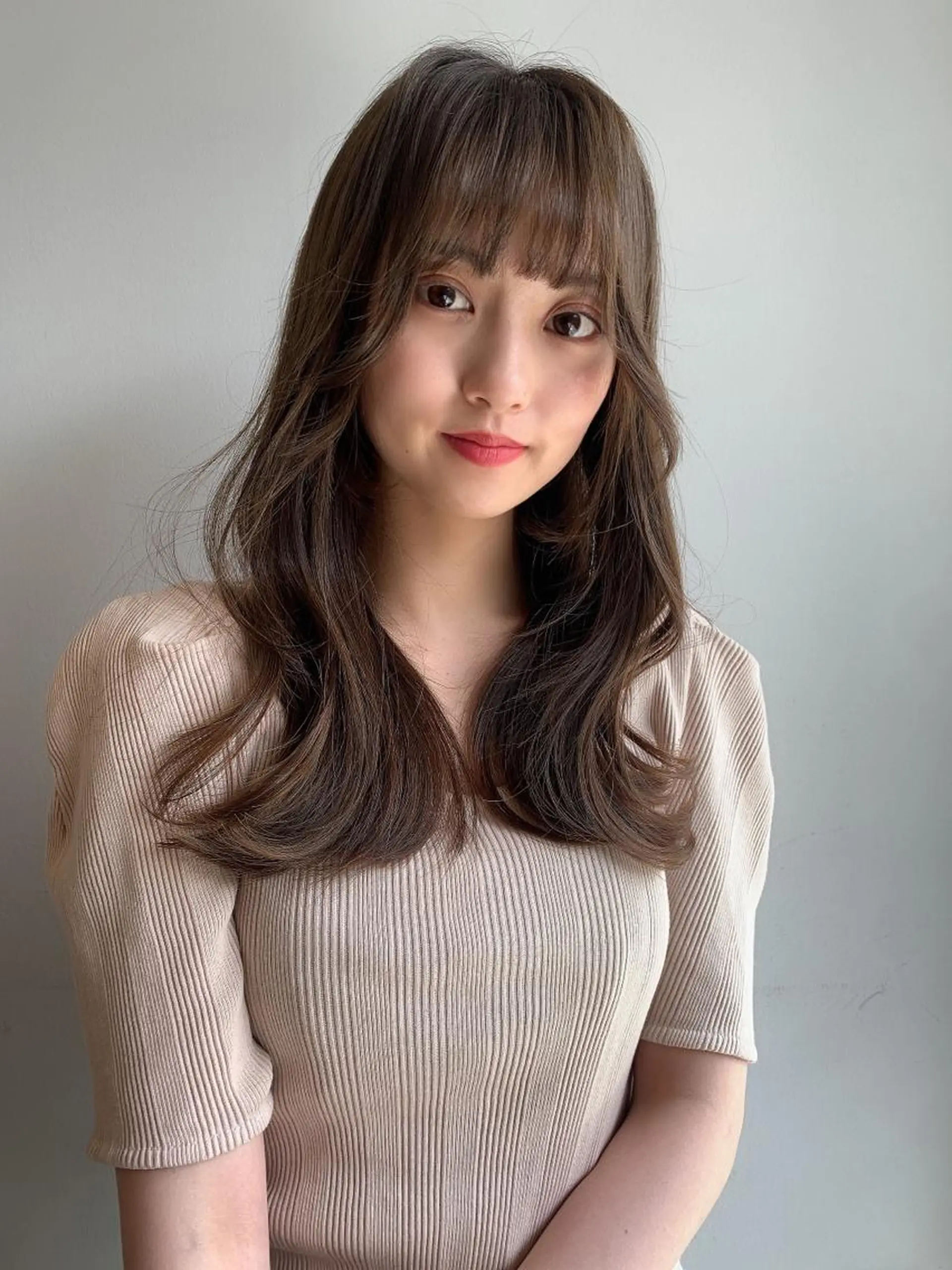 セミロング カラー カット ヘアカラー トリートメント ヘッドスパ 透明感/オリーブ/ グレージュ/YUKAのヘアスタイル