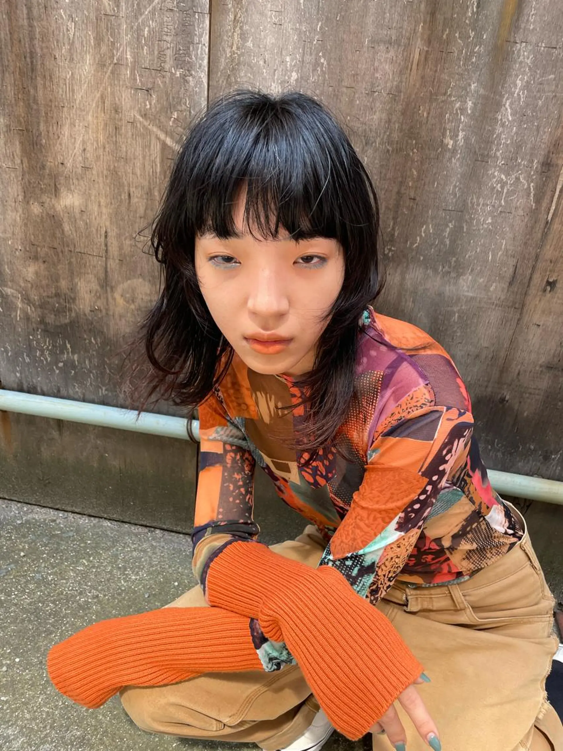 ミディアム カラー パーマ ヘアアレンジ メンズ キッズ ネイル マツエク・マツパ アイブロウ レイヤーカット tatsumi/ボブ ウルフ/レイヤーのヘアスタイル