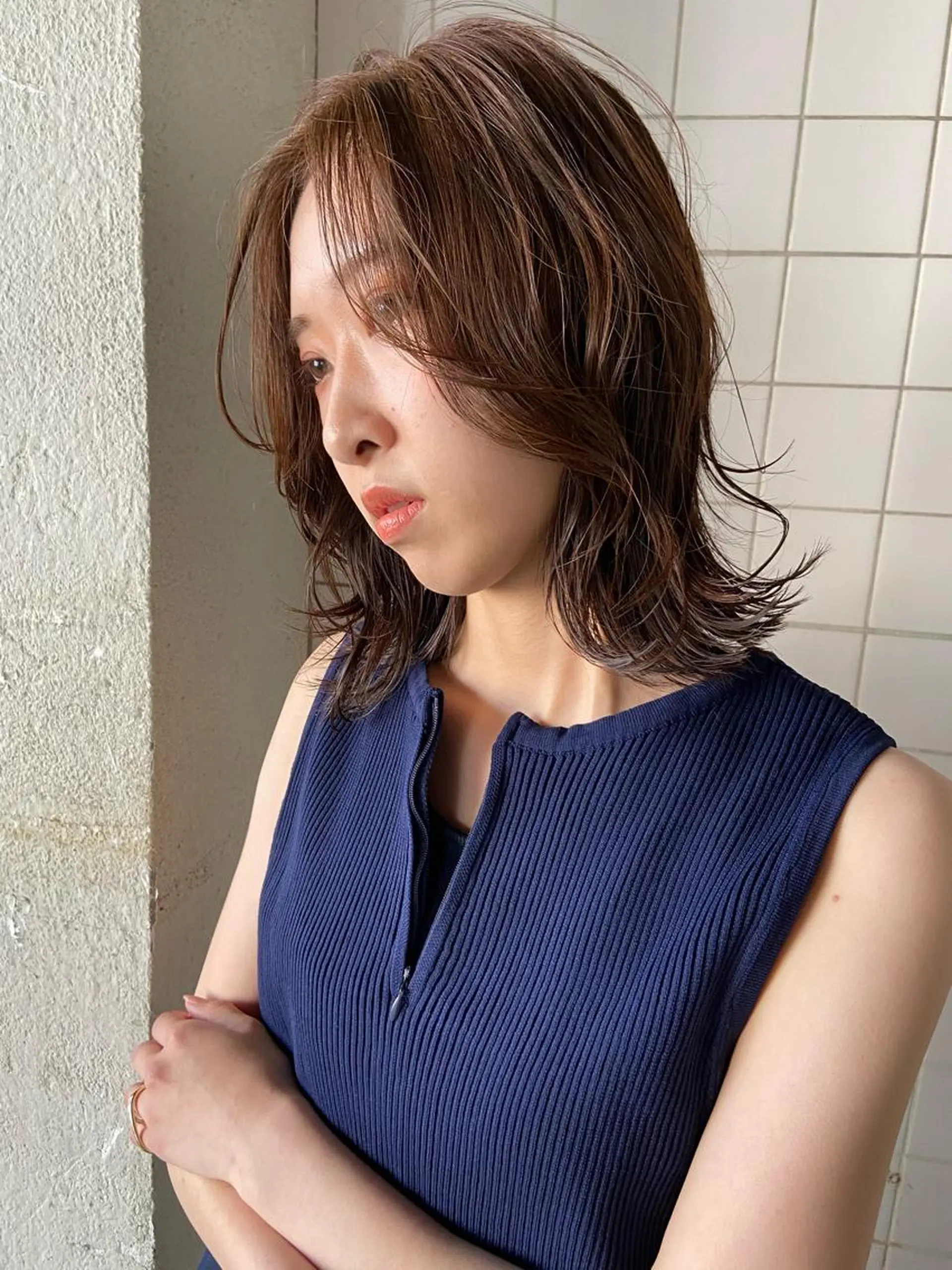ミディアム レイヤーカット 小玉 杏華のヘアスタイル