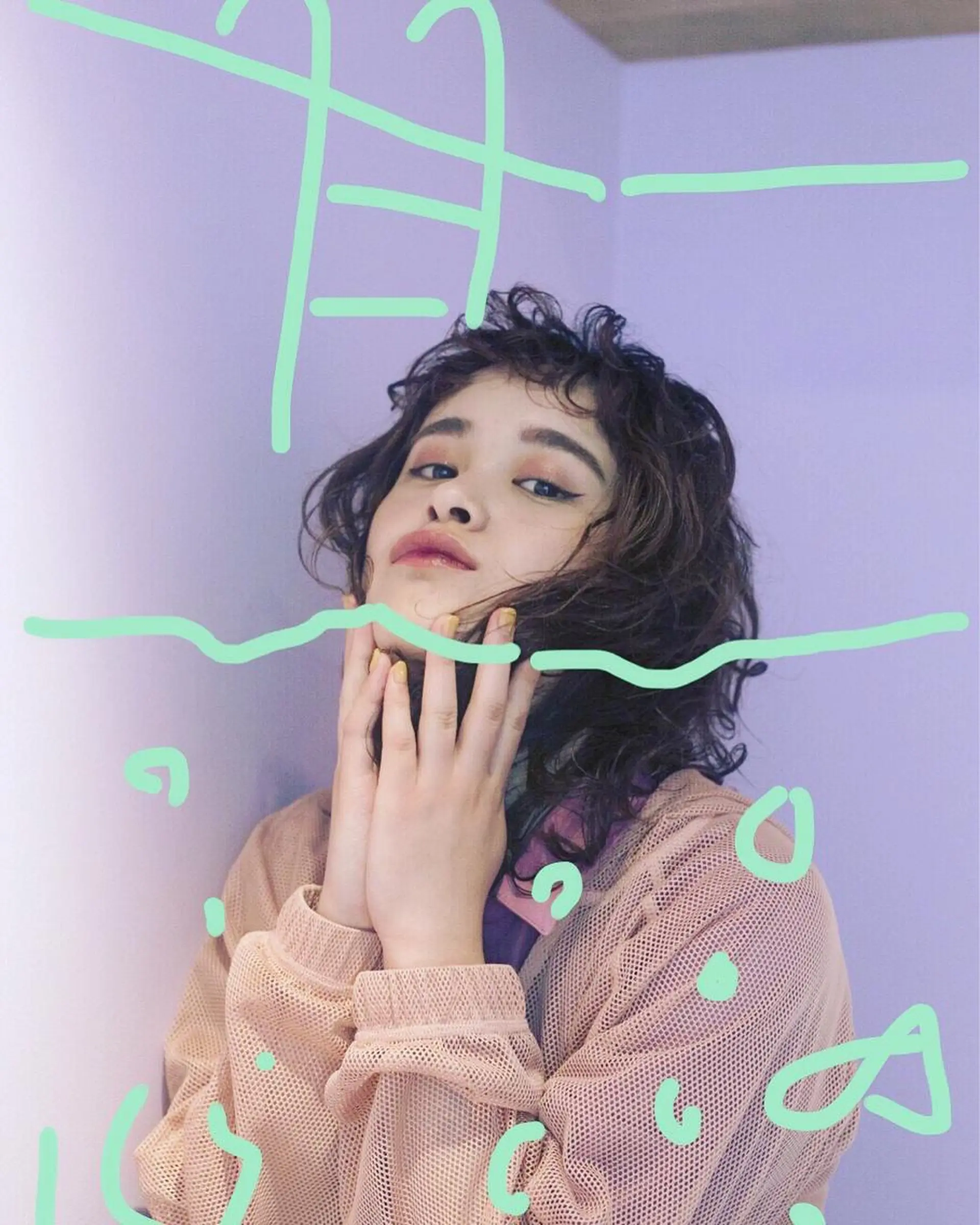 パーマ pole/apartment所属・💓パーマ，💗 レイヤーカットのヘアスタイル