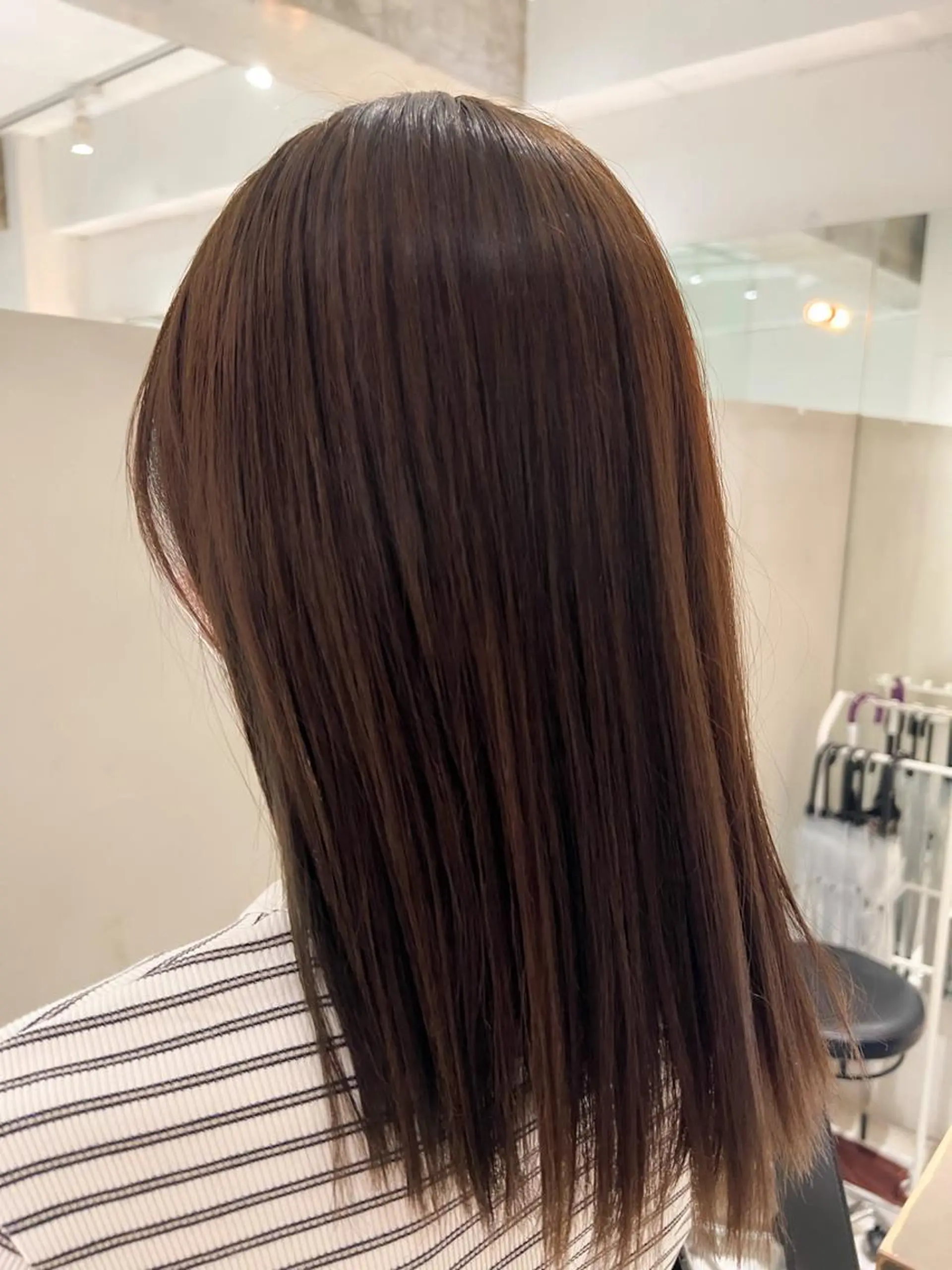 ロング カラー ベージュカラー ブラウンカラー マロンブラウン 縮毛矯正 トリートメント ヘッドスパ ヘアセット くすみカラー/メンズ ‎/縮毛/川添桃花‎のヘアスタイル