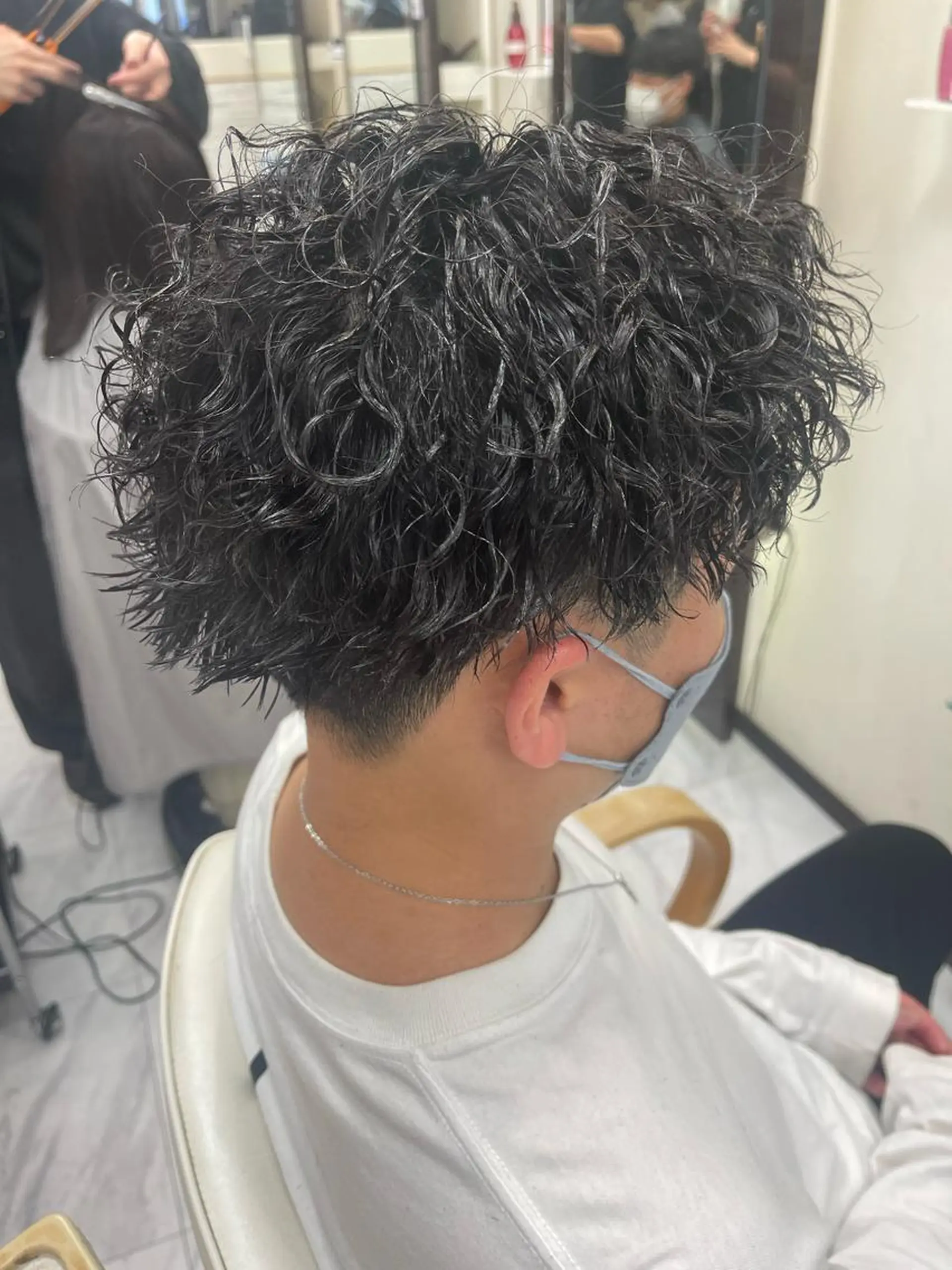 ショート パーマ メンズ アップバング カット パーマ トリートメント ❄️メンズカット 落合諒❄️のヘアスタイル