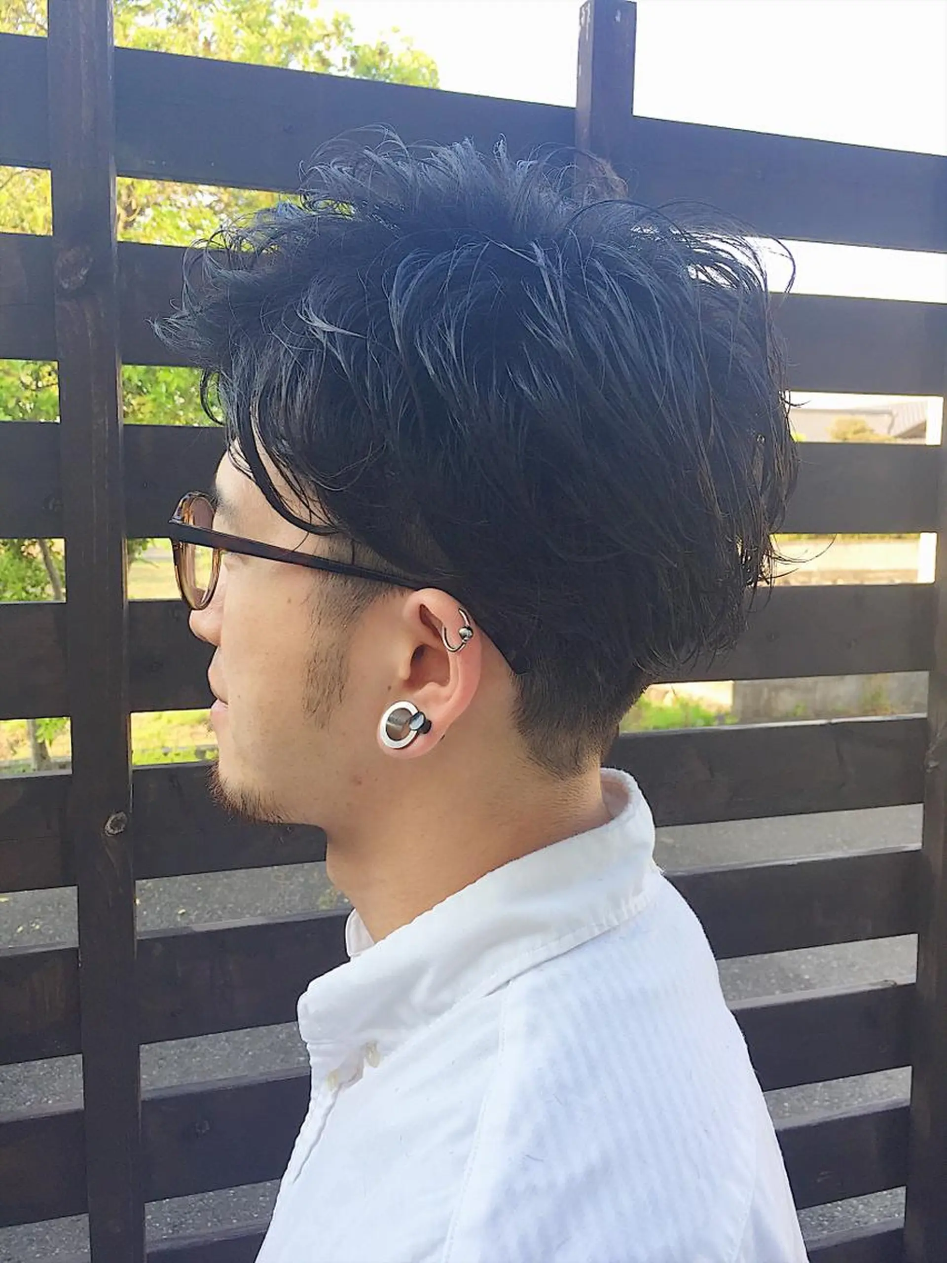 ミディアム パーマ メンズ ミディアムパーマ アップバング メンズパーマ ツーブロック soins de   MaLily所属・soins de MaLilyのヘアスタイル