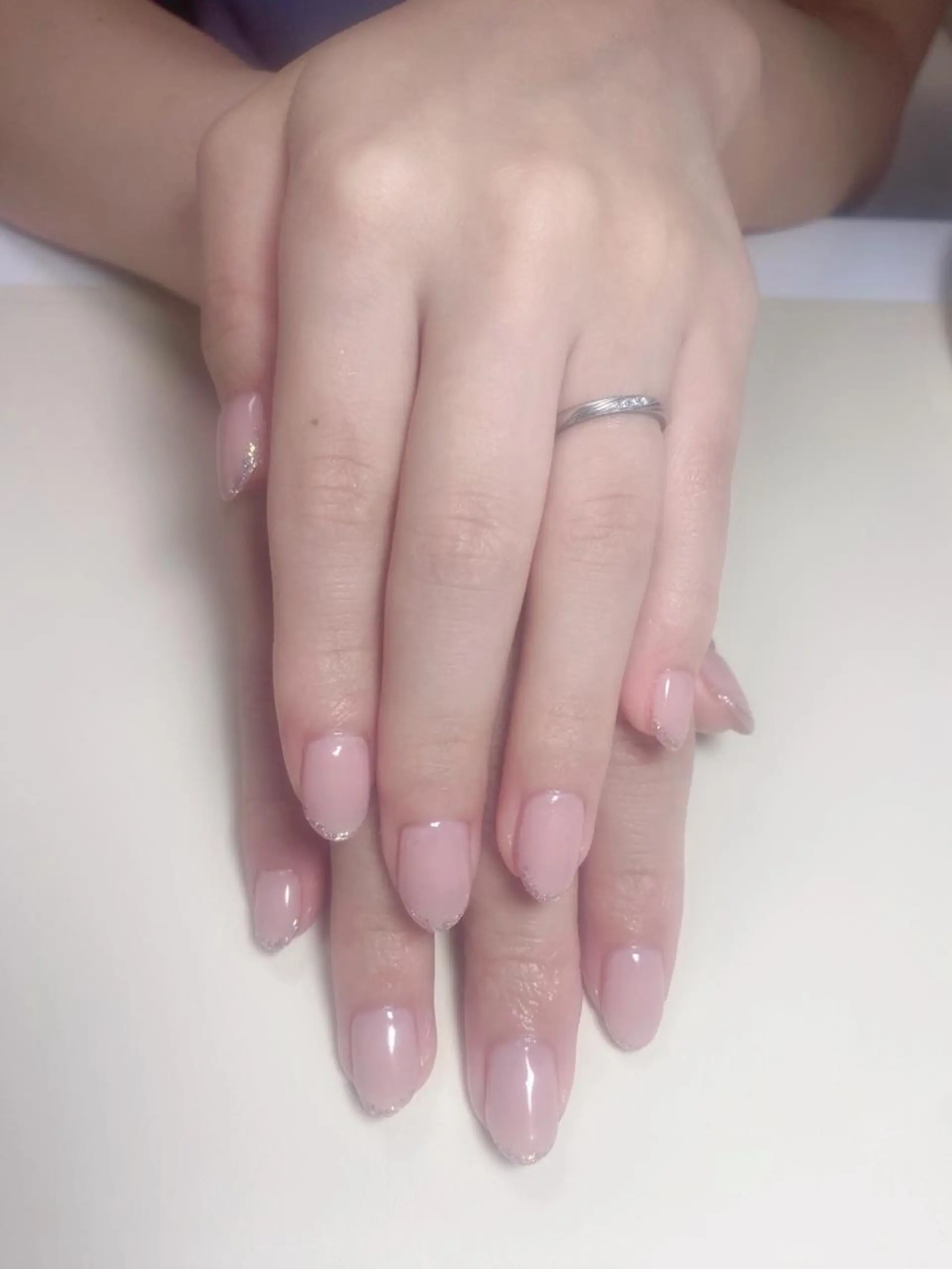 ネイル フレンチネイル キラキラネイル ラメ(グリッター) オフィスネイル ハンドネイル Nail Salon K 🧸美爪育成のネイルデザイン