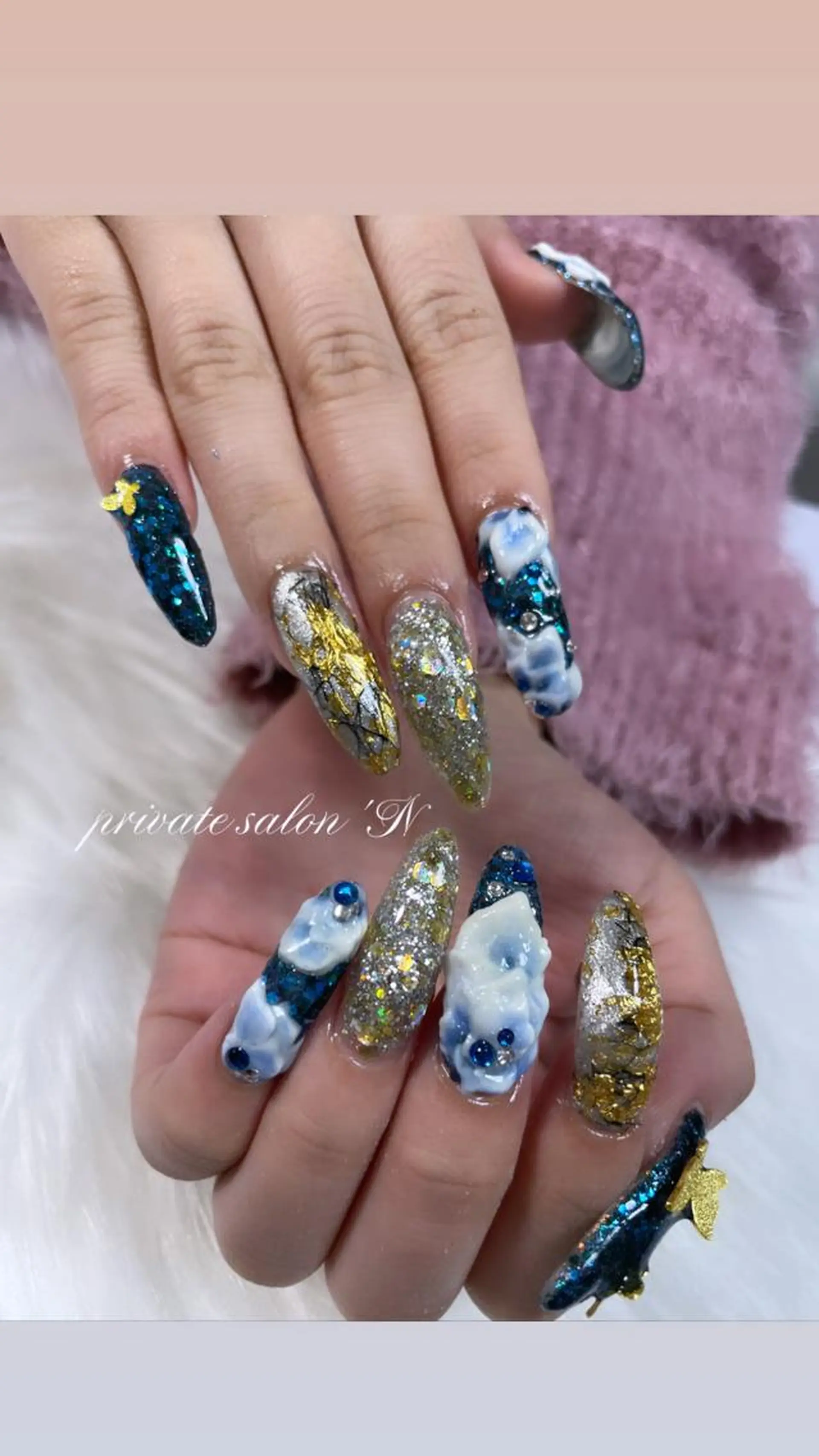 ネイル 成人式 BINERVA所属・BINERVA nail salonのネイルデザイン