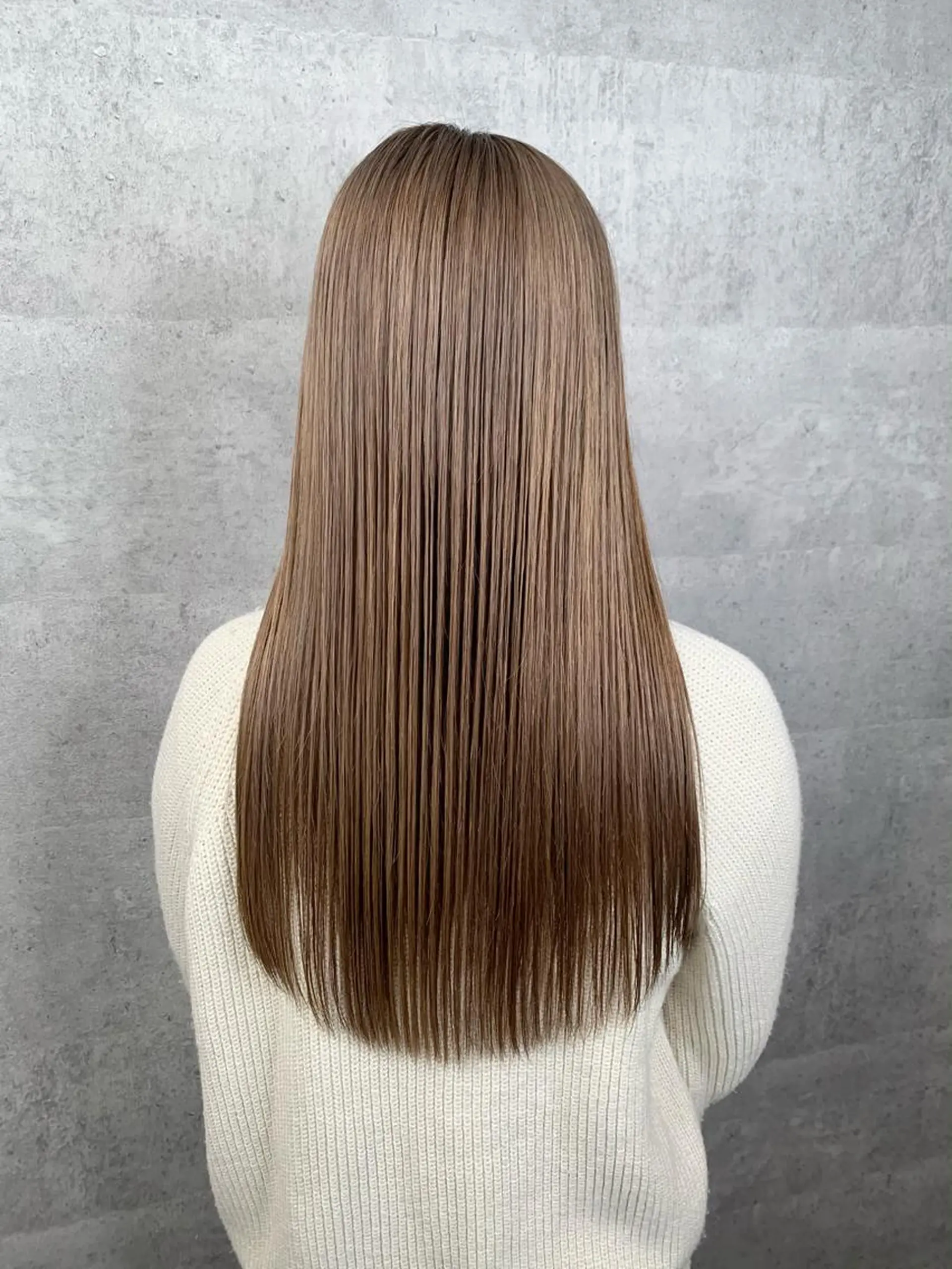 ミディアム カラー ベージュカラー ミルクティーベージュ mimiiy梅田 中崎町ハイトーンのヘアスタイル