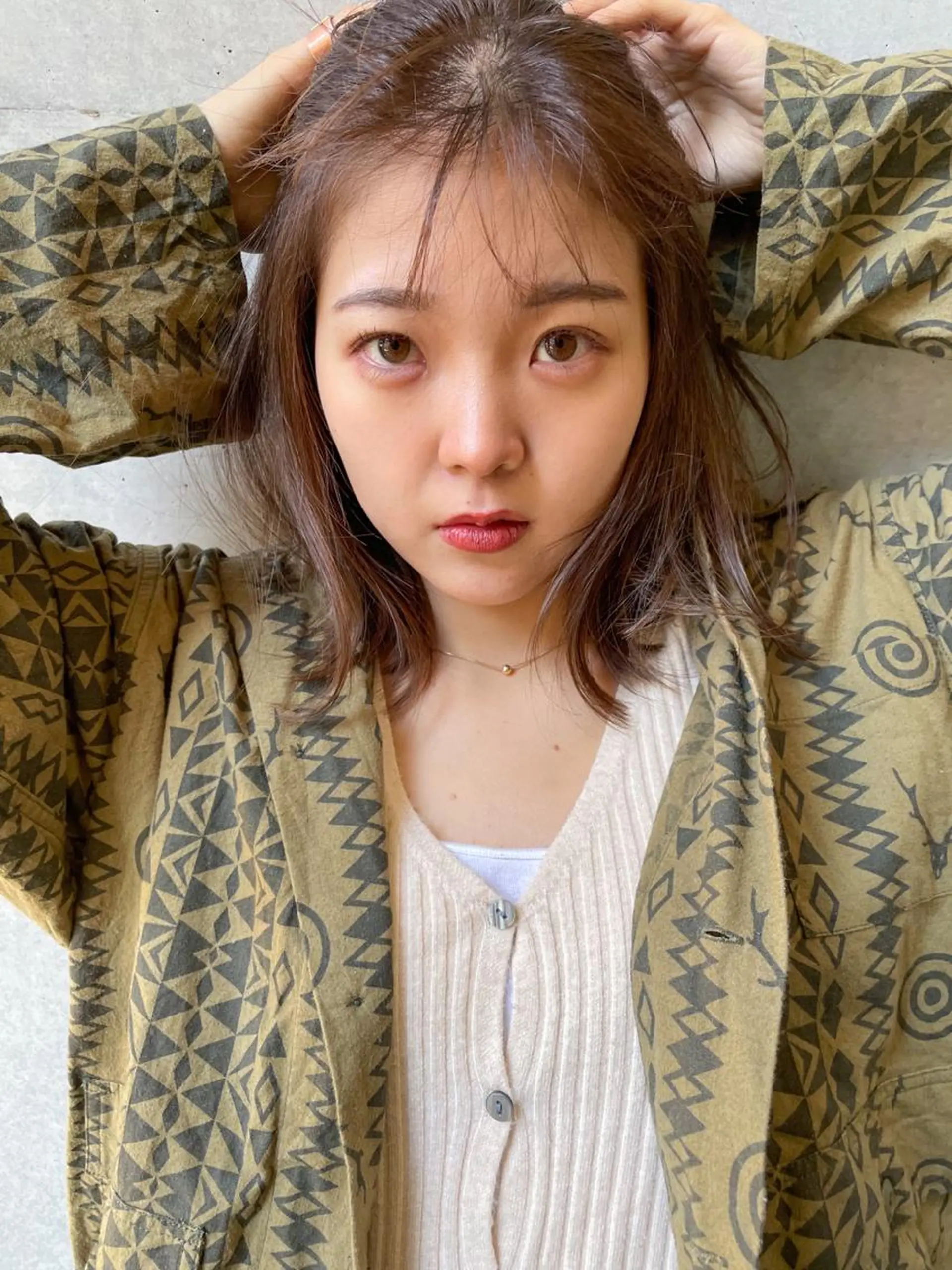 ミディアム カット ヘアカラー トリートメント nessヤマサキ リュウタのヘアスタイル