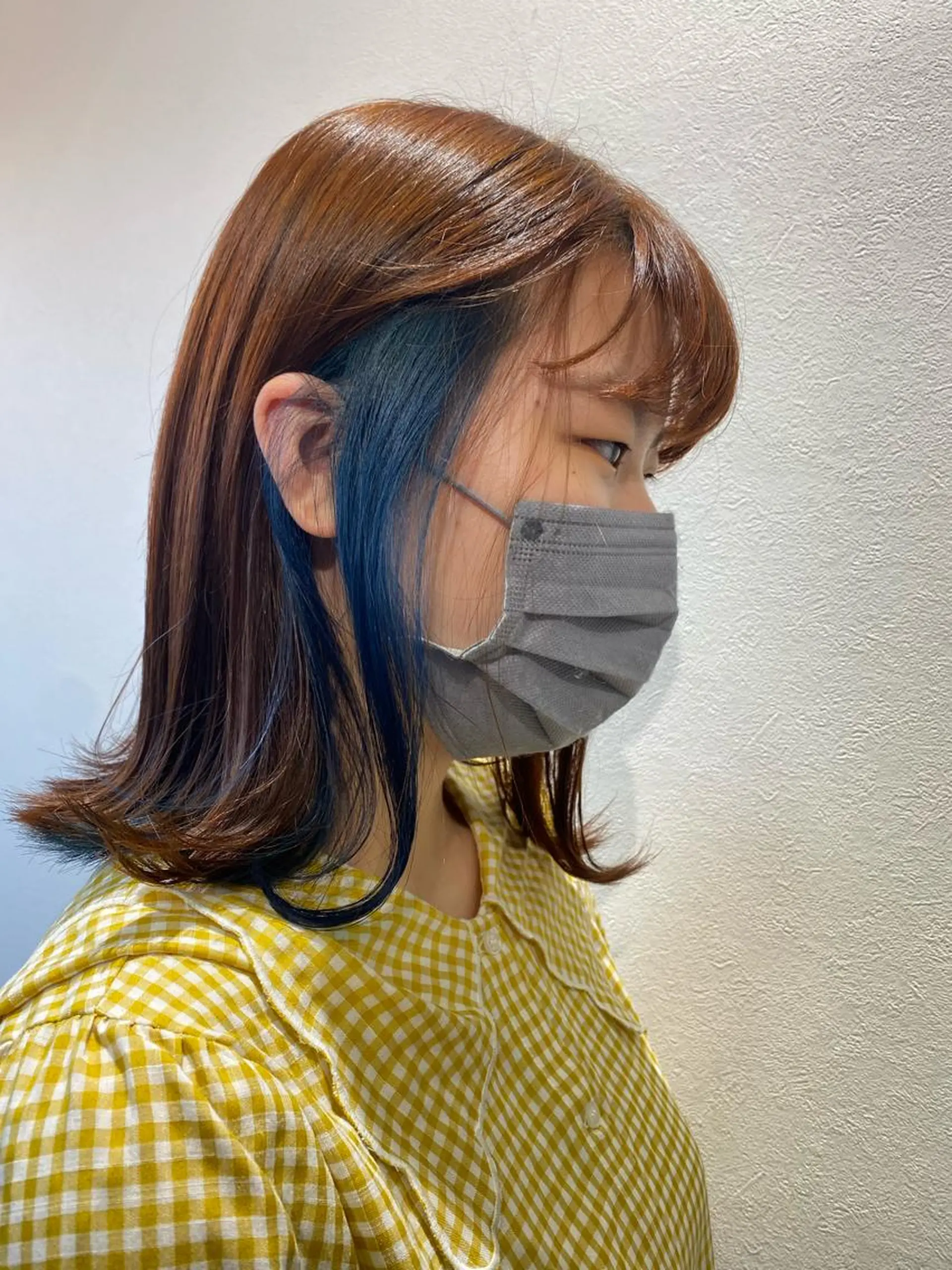 ミディアム カラー ブルーカラー オレンジ Hello Design Coconeel所属・UNJOUR / kannaのヘアスタイル