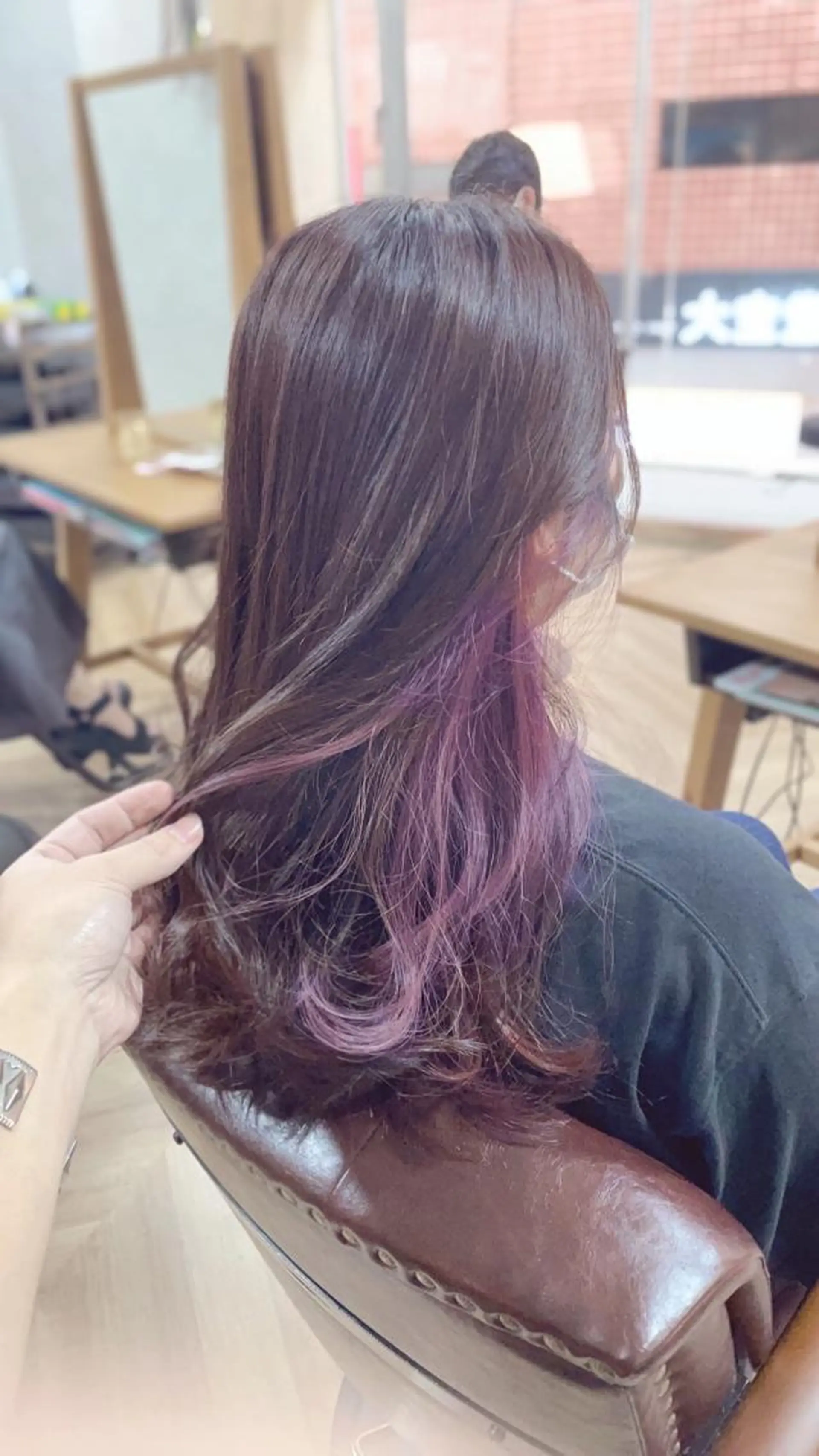 セミロング カラー アディクシーカラー ブリーチ ケアブリーチ ケアカラー ココアグレージュ カット ヘアカラー トリートメント 菊池 貢平のヘアスタイル