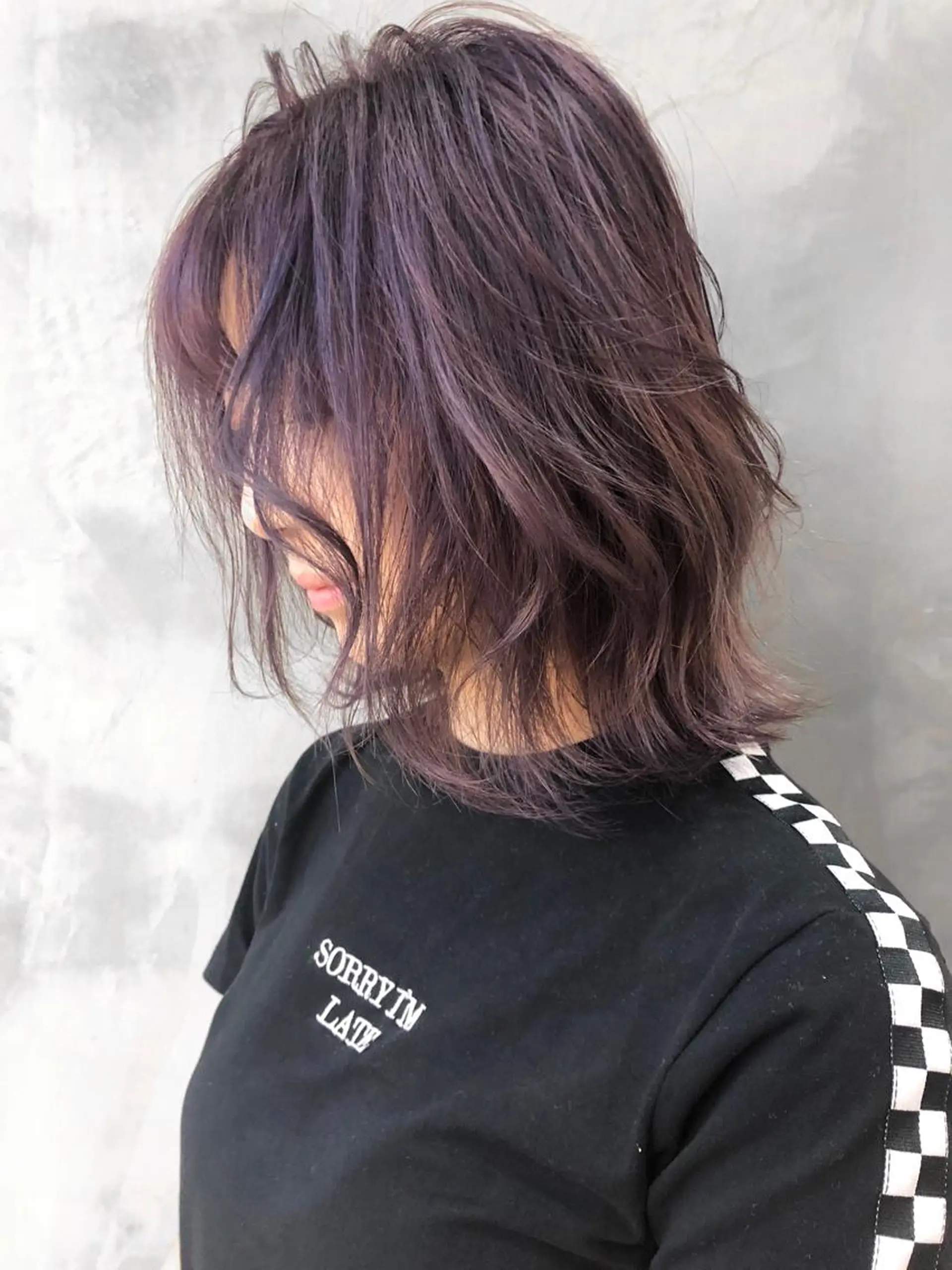 ミディアム カラー パーマ ヘアアレンジ ラベンダーカラー ヘアカラー トリートメント TOMO GEEKS代表のヘアスタイル