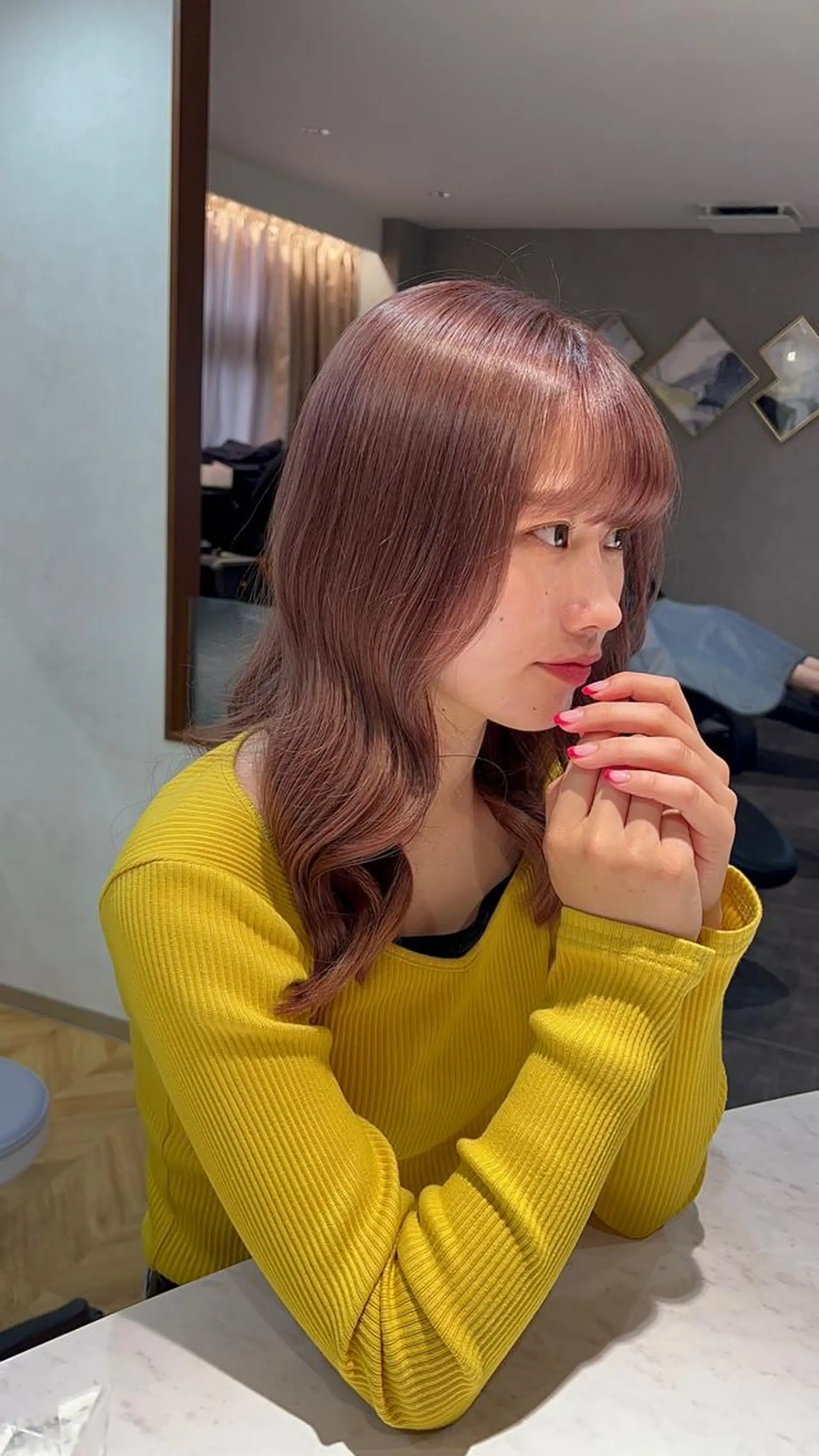 セミロング ヘアカラー トリートメント ARIA💎縮毛矯正 ブリーチ💎複雑履歴のヘアスタイル