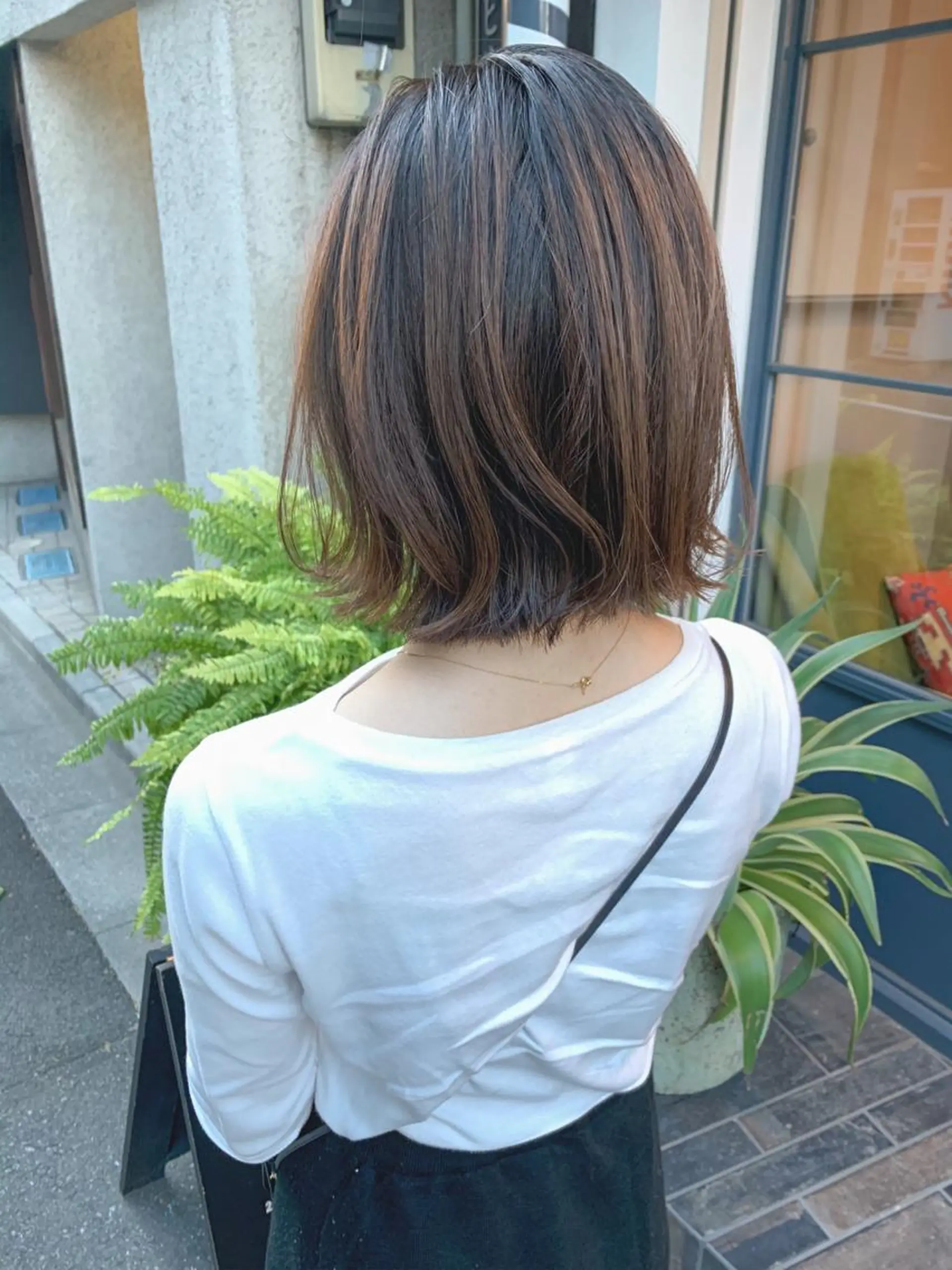 ミディアム 切りっぱなしボブ ボブ tender所属・tender hair salonのヘアスタイル