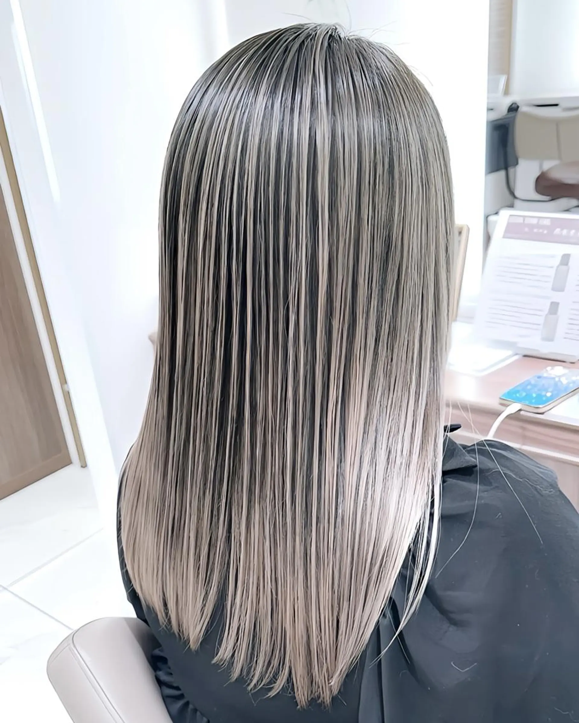 ロング カラー 髪質改善 ヘアカラー トリートメント ＡＳＨ 大宮のヘアスタイル