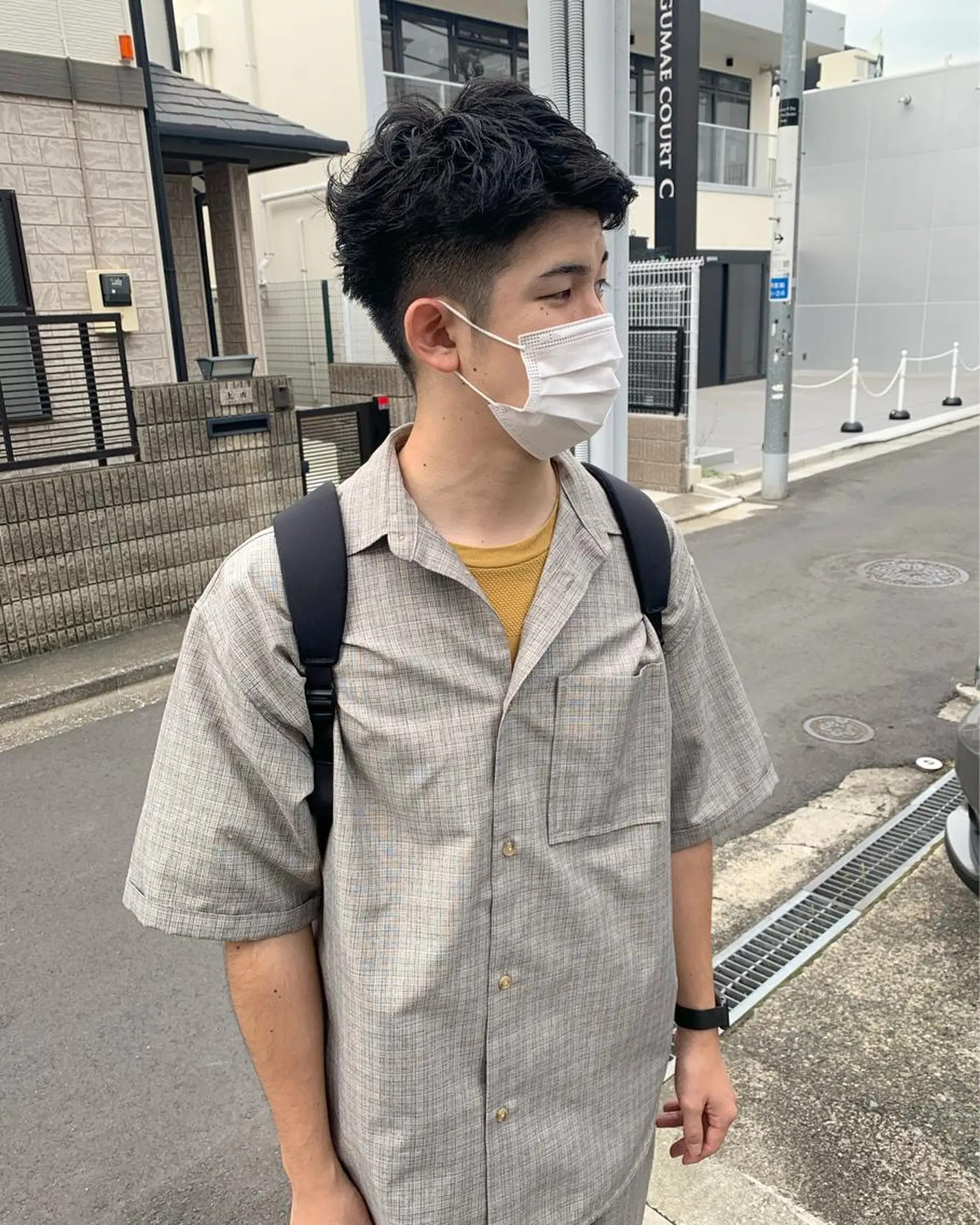 ショート パーマ 柔らかブラウン/顔周 りレイヤー♡ユウシのヘアスタイル