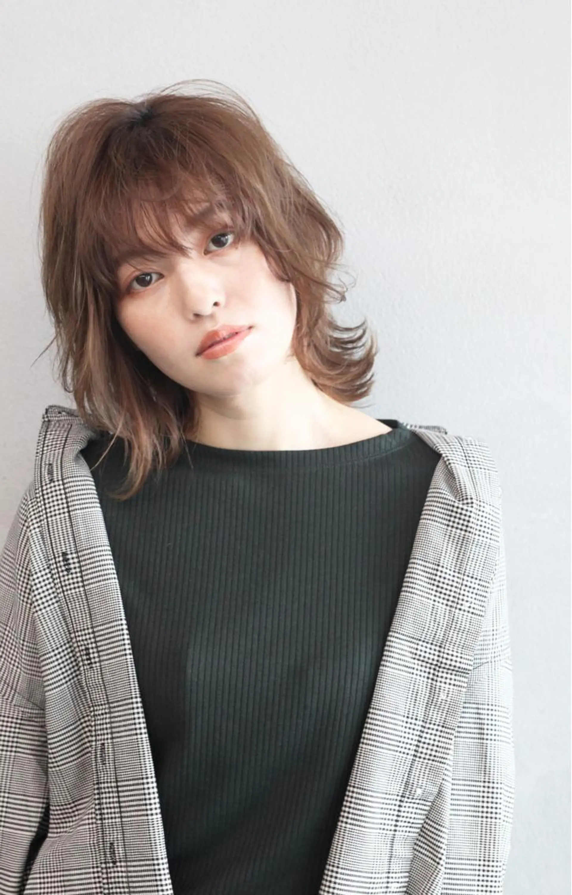 ミディアム カラー ミディアムレイヤー レイヤーカット カット ヘアカラー ボブ/ショート/ 白髪染め/メンズ葛西のヘアスタイル